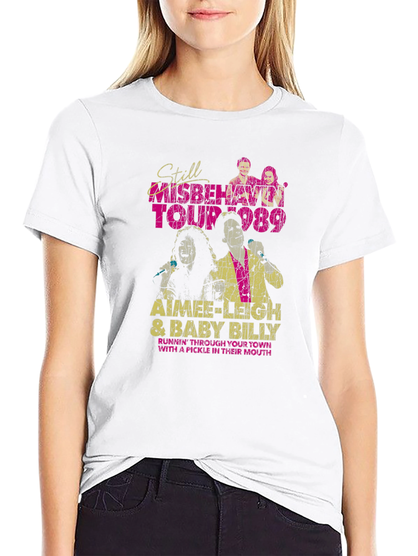 Still Misbehavin Tour 1989 Black Graphic T-Shirt