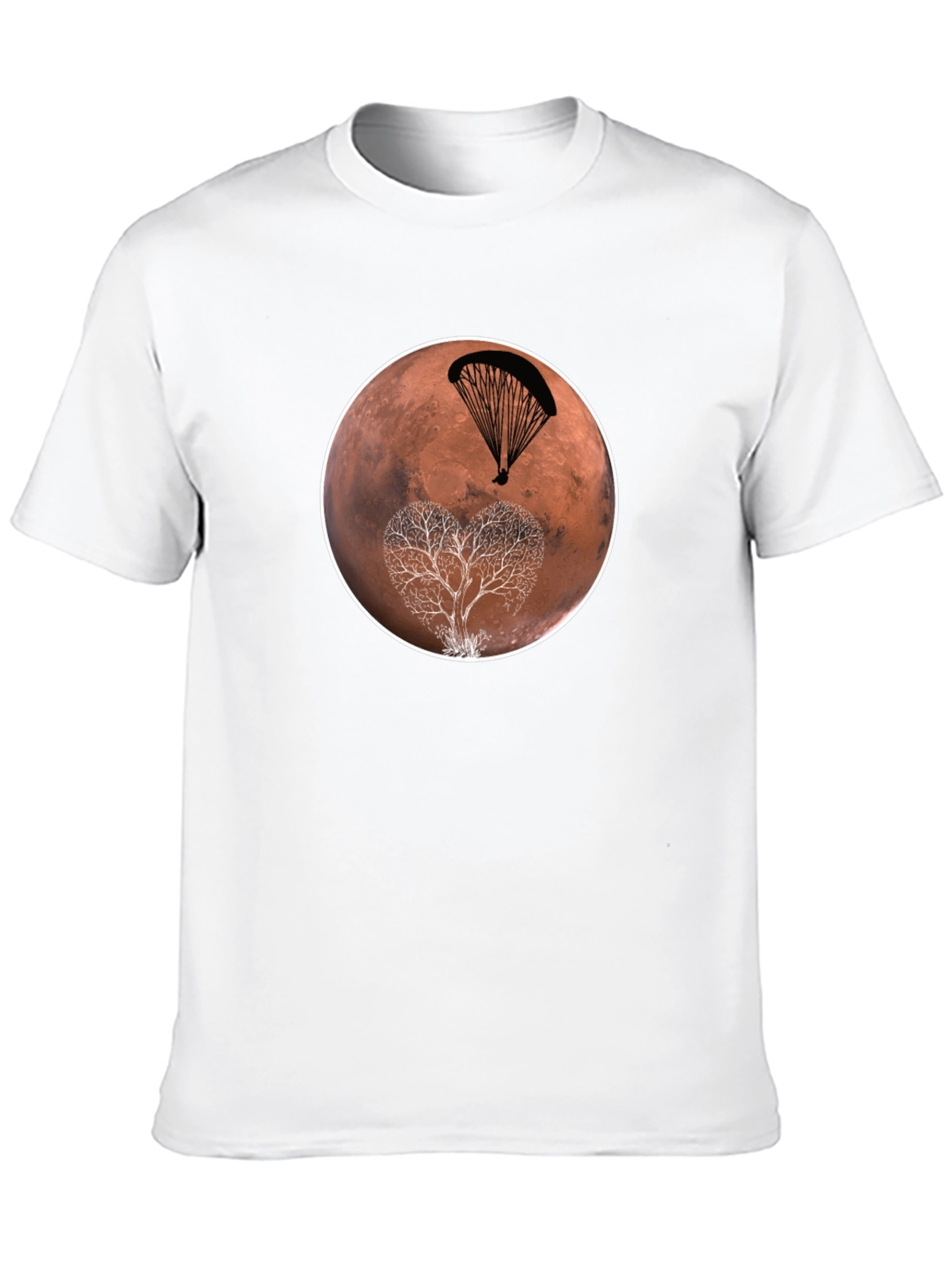 Mars Parachute Tree Black T-Shirt