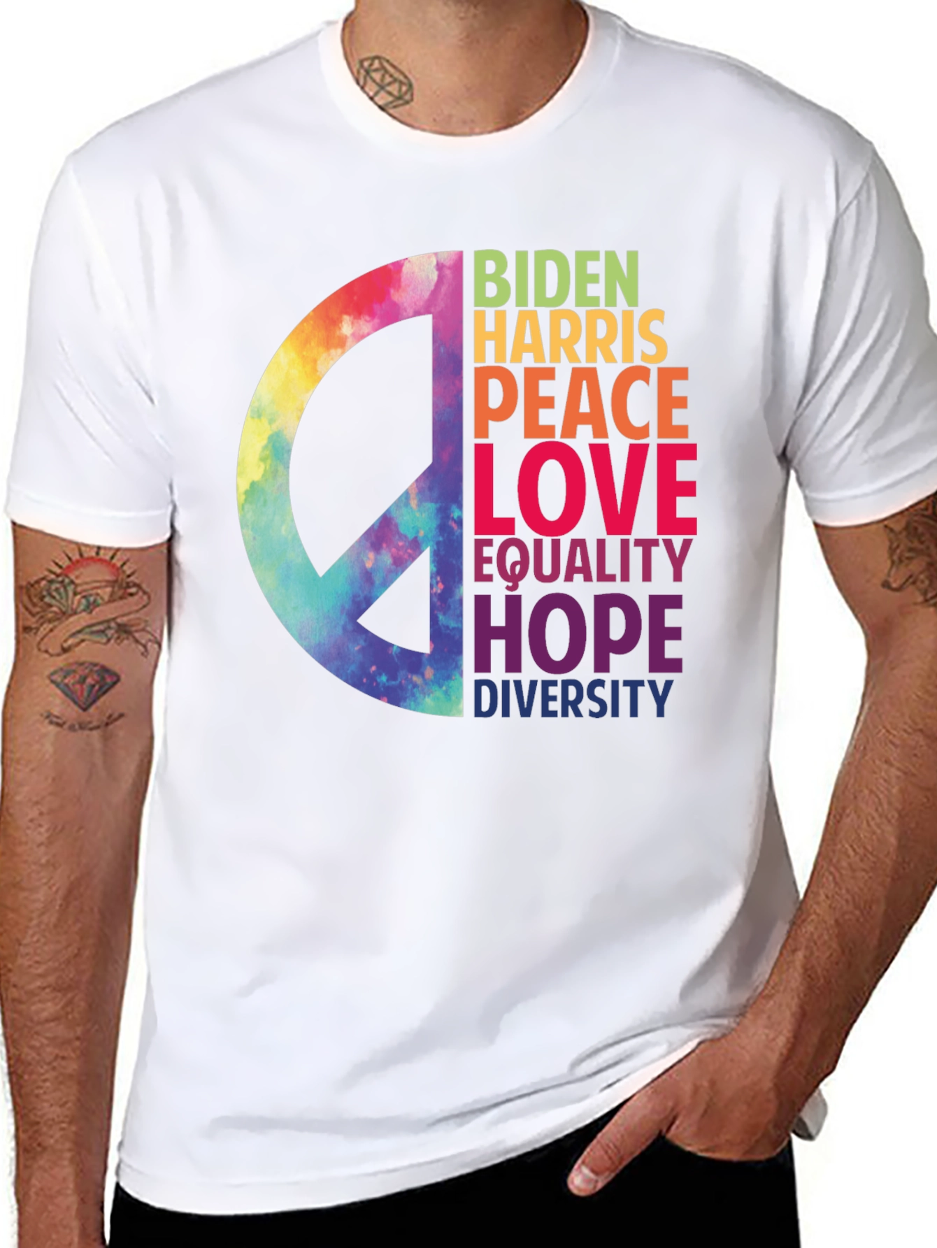 Biden Harris Peace Love Equality T-Shirt