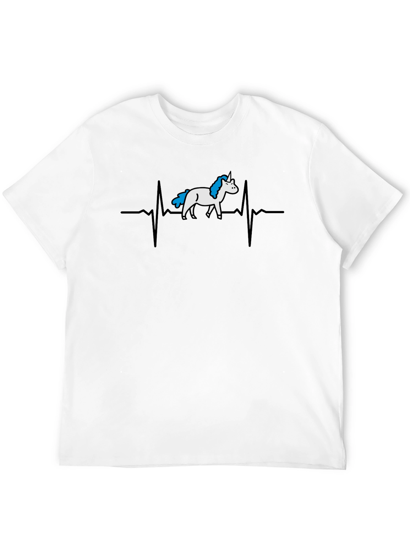 Unicorn Heartbeat Graphic Tee - Black
