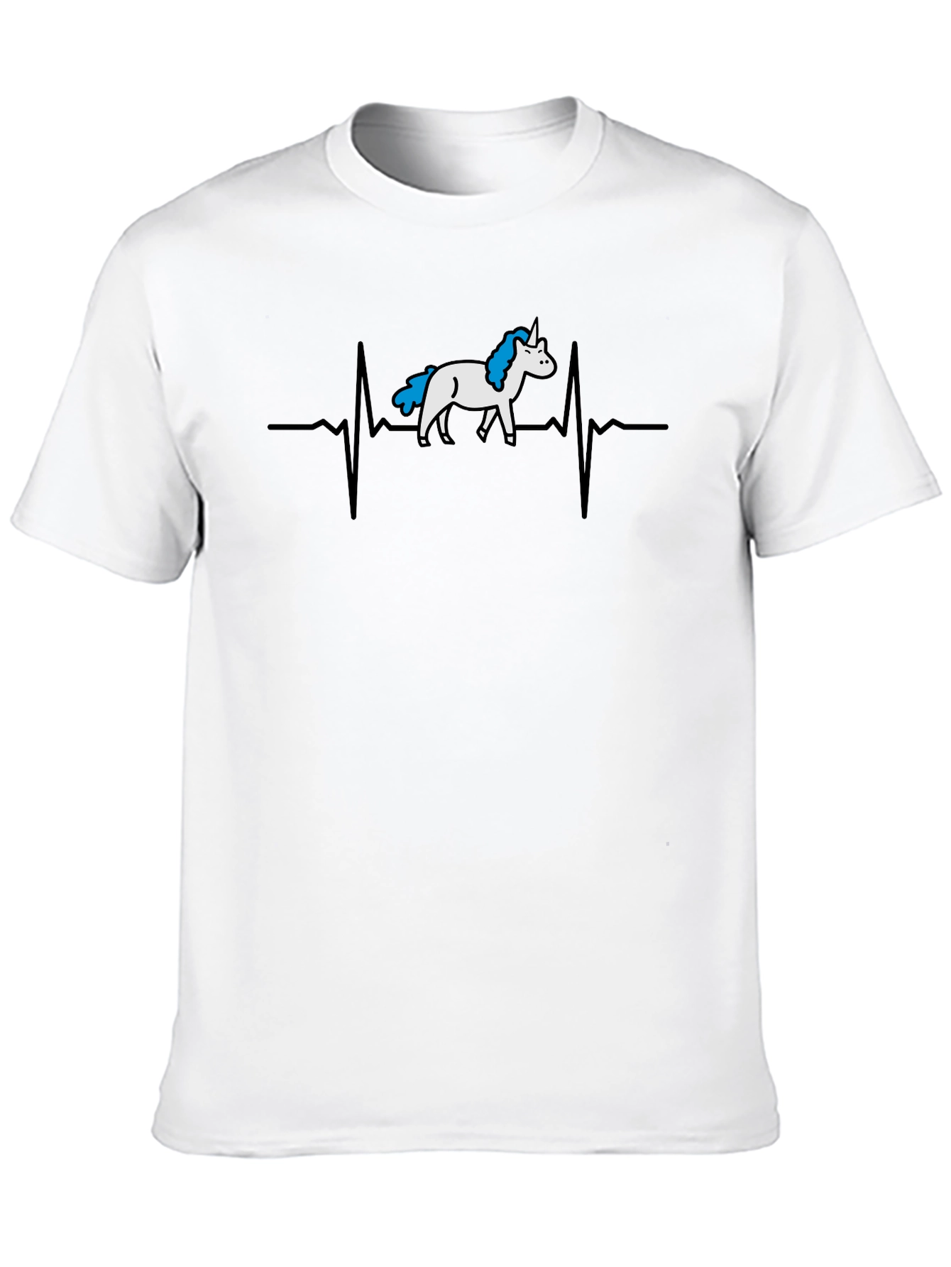 Unicorn Heartbeat Graphic Tee - Black