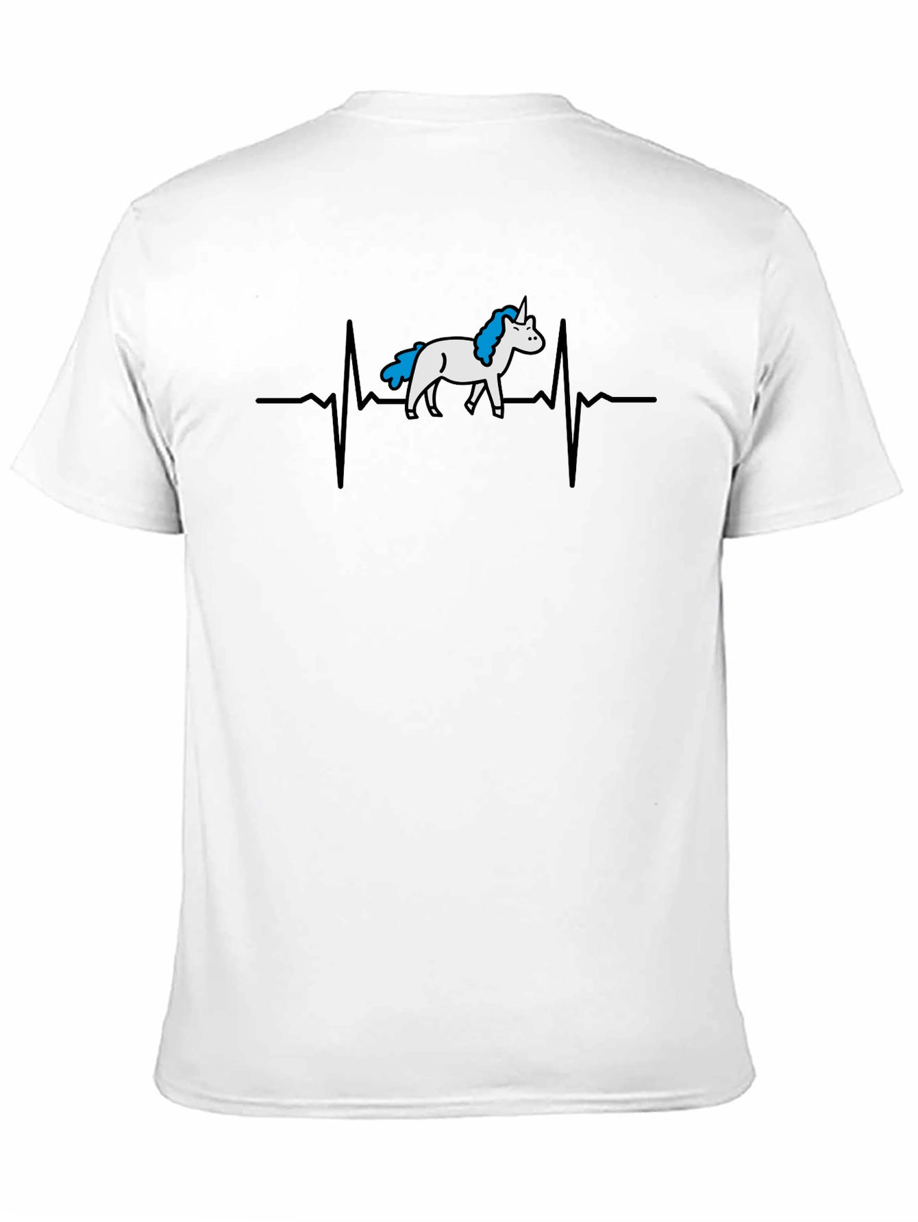 Unicorn Heartbeat Graphic Tee - Black