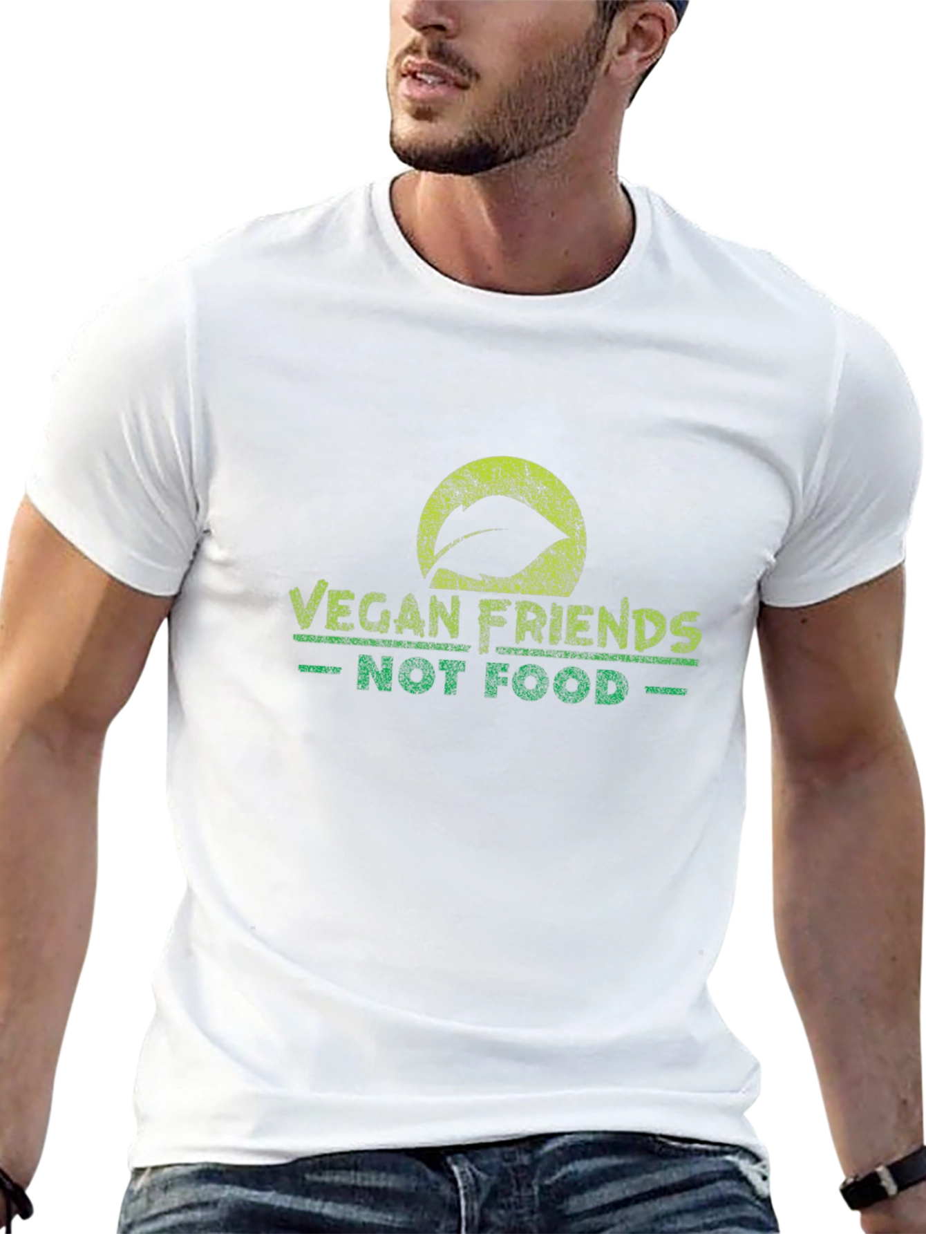 Vegan Friends Not Food Black T-Shirt