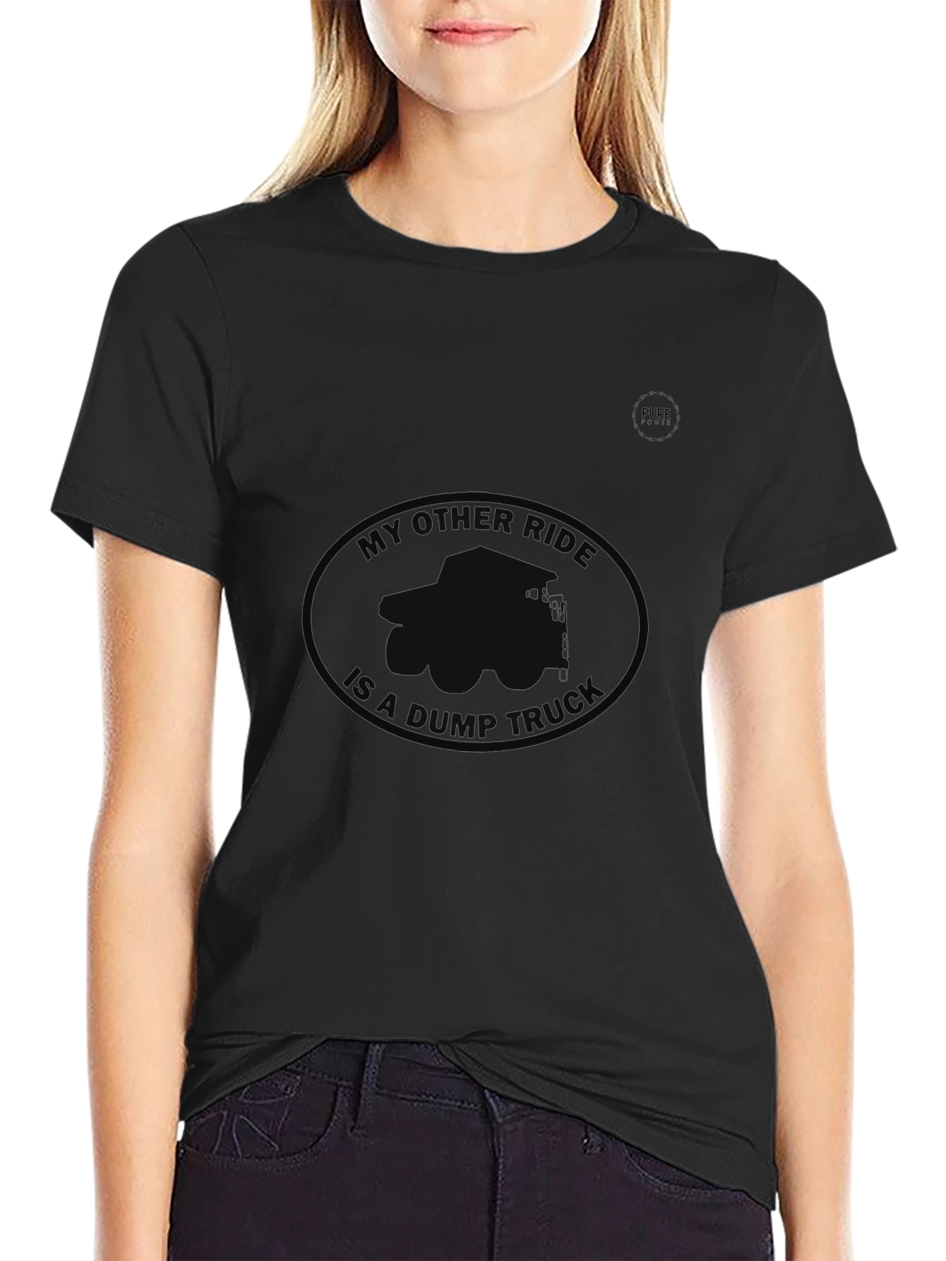 My Other Ride Is A Dump Truck Black Tee