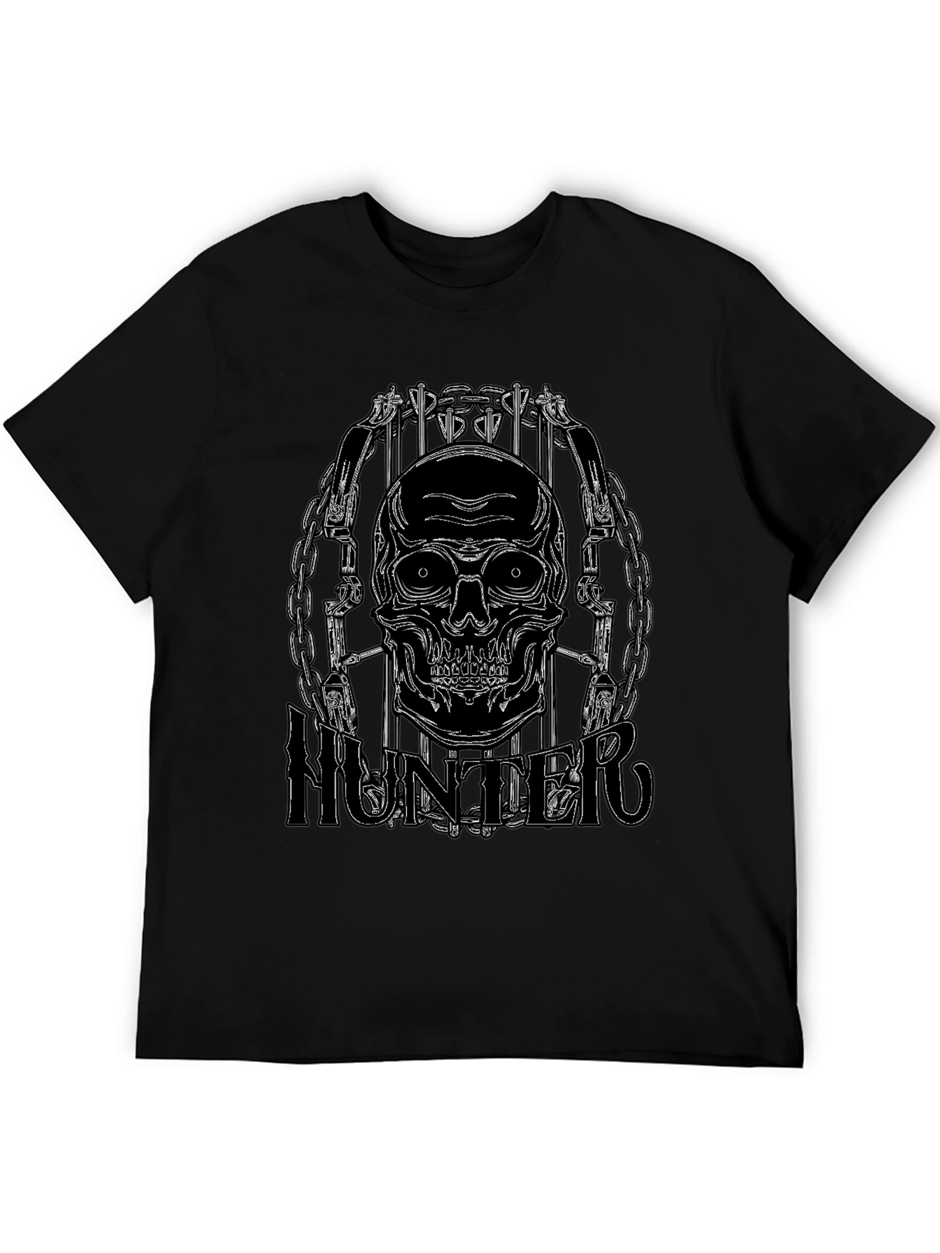 Skull Hunter Black Graphic Tee