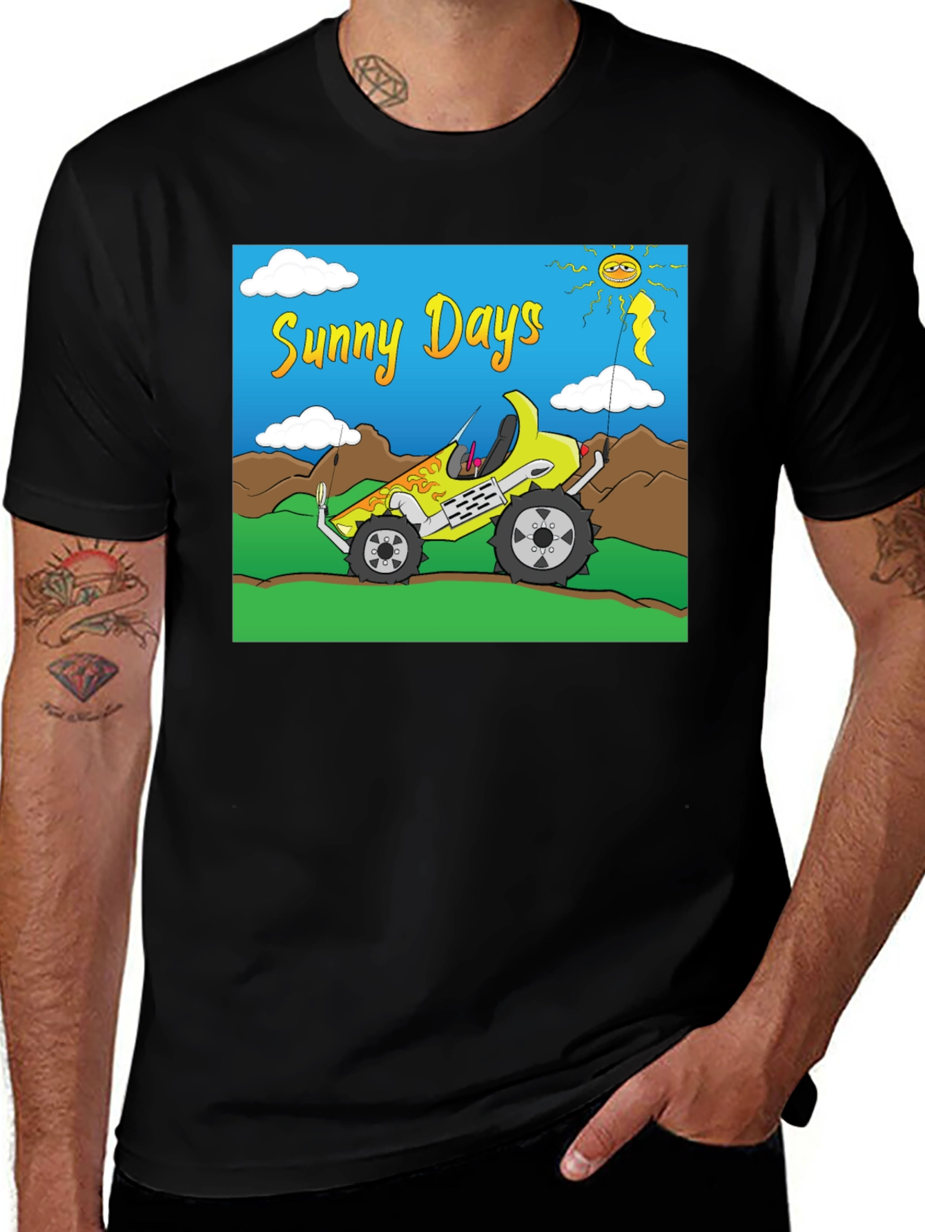 Sunny Days T-Shirt - Cartoon Car Design