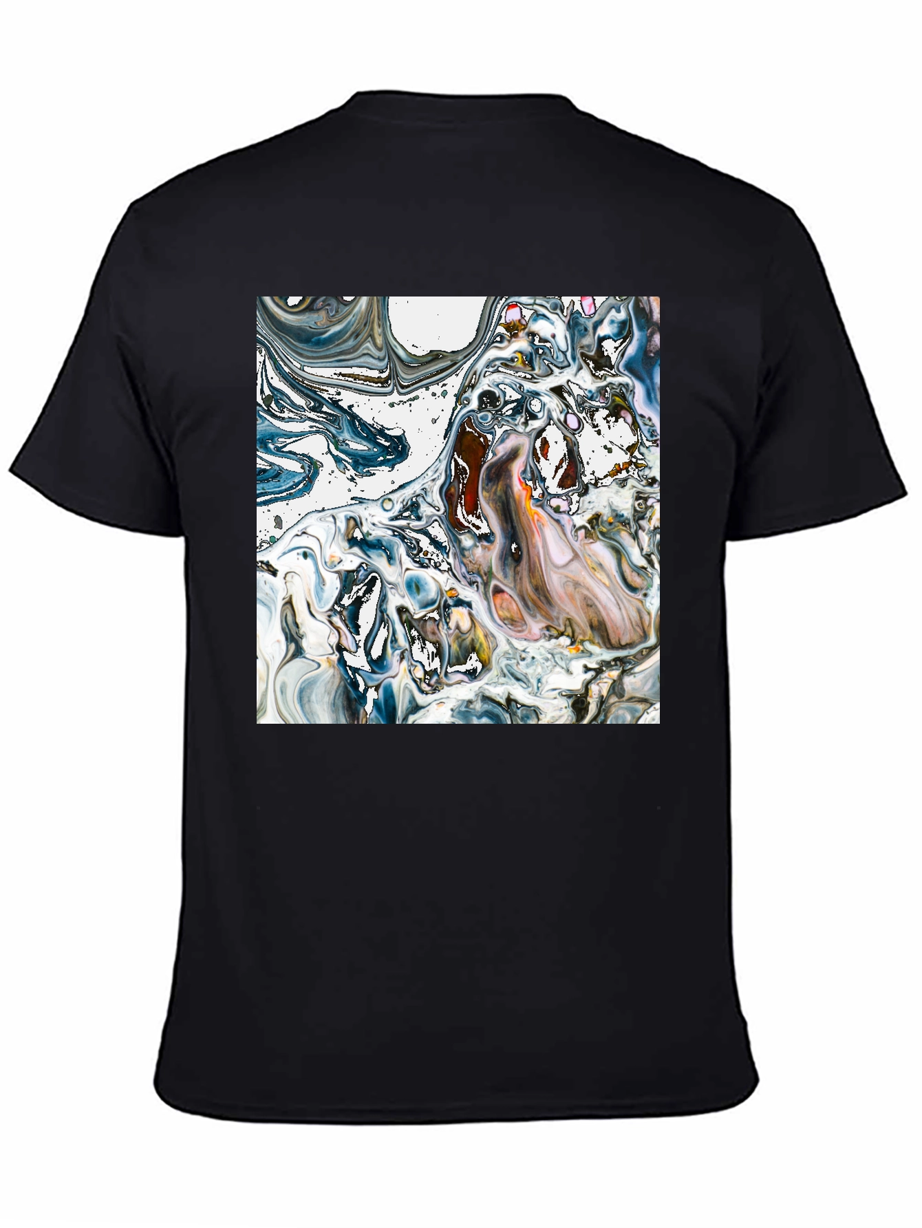 Abstract Art Tee - Unique Swirl Design Black T-Shirt