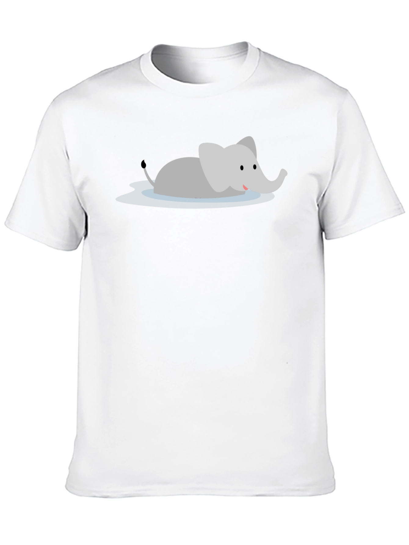 Cute Cartoon Elephant Black T-Shirt