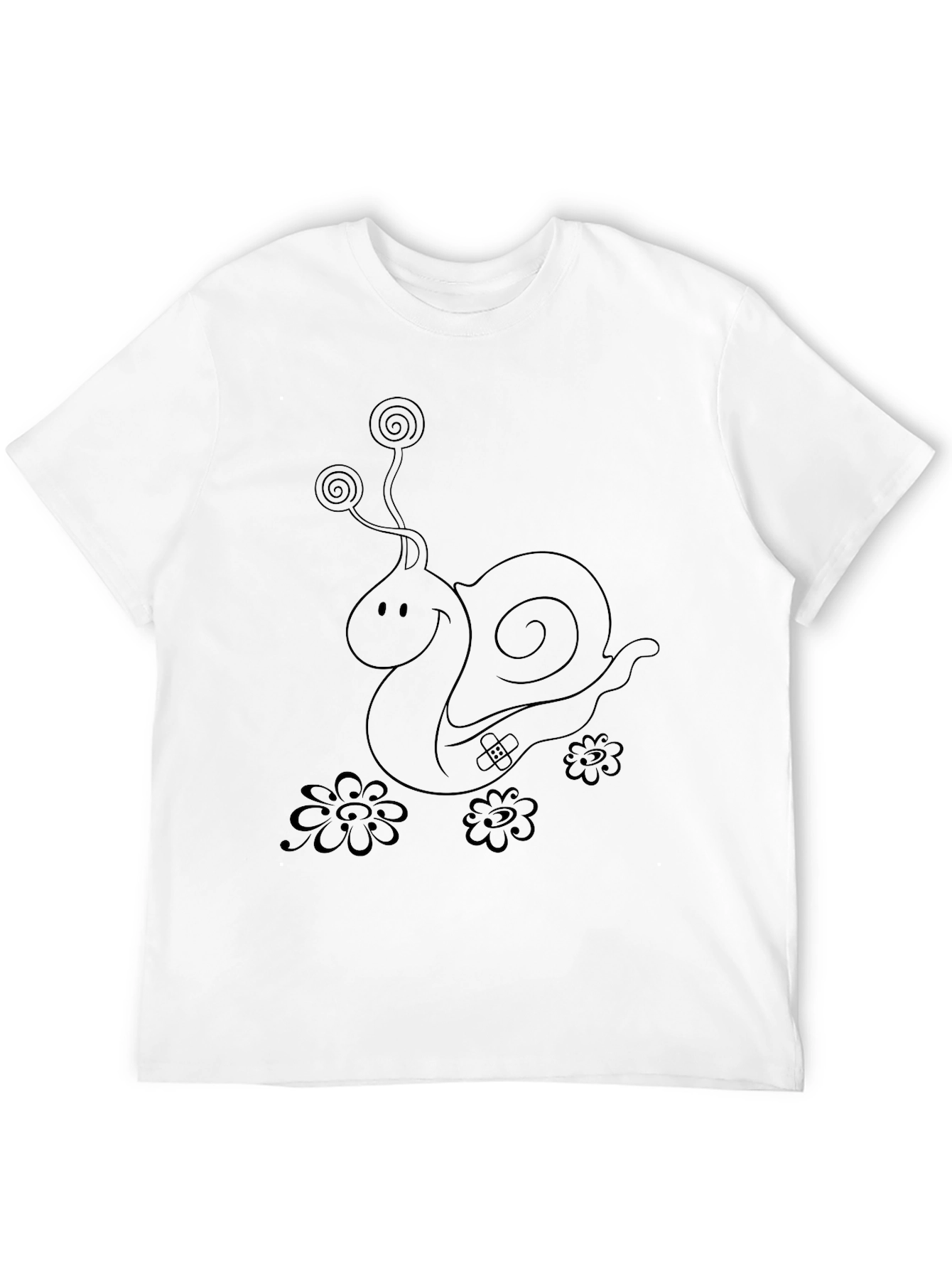 Whimsical Snail Graphic Tee - Unisex Black T-Shirt