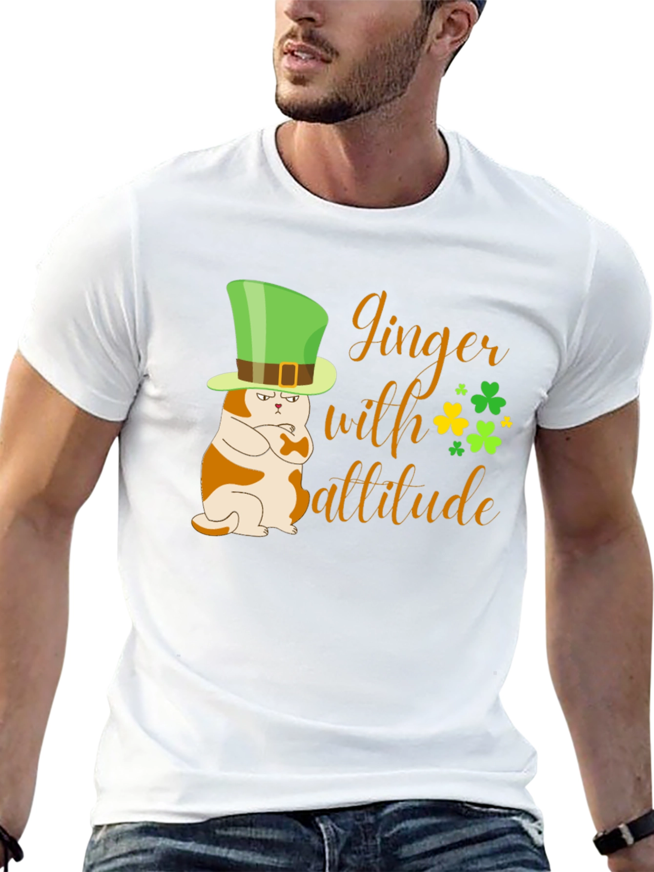Ginger with Attitude Cat St. Patricks Day T-Shirt