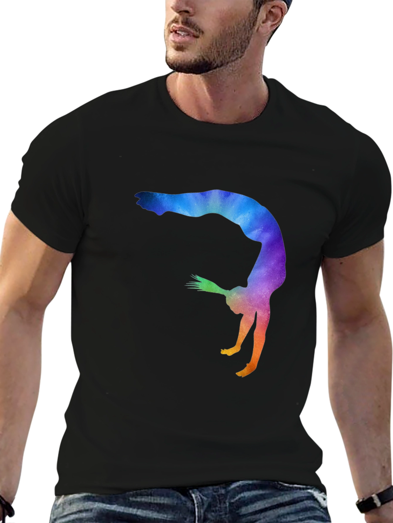 Gymnast Silhouette Graphic Tee - Black Unisex T-Shirt