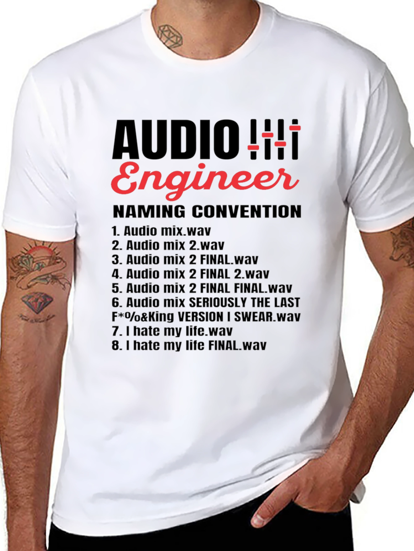 Audio Engineer Naming Convention Funny T-Shirt
