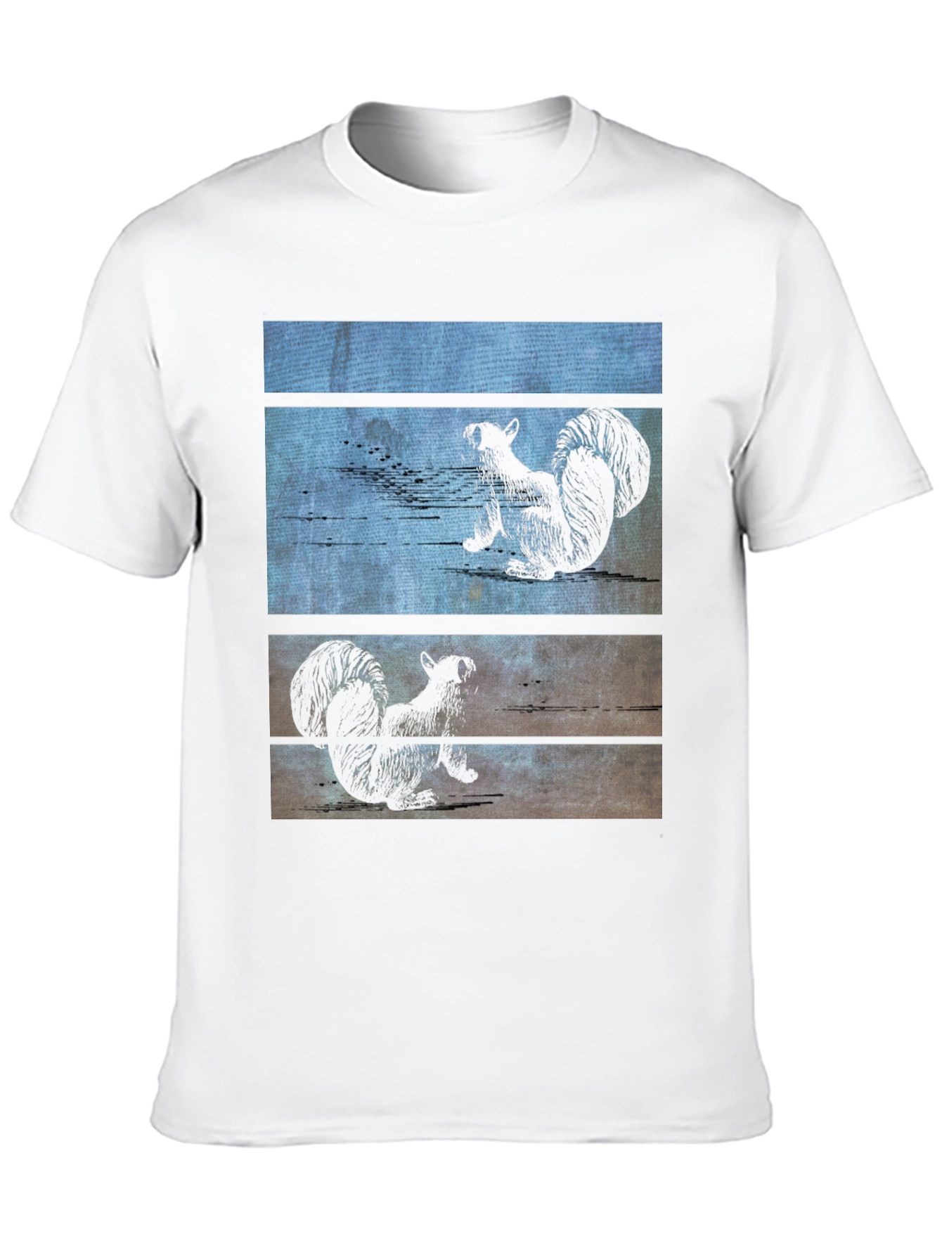 Squirrel Wood Panel Graphic Tee - Black