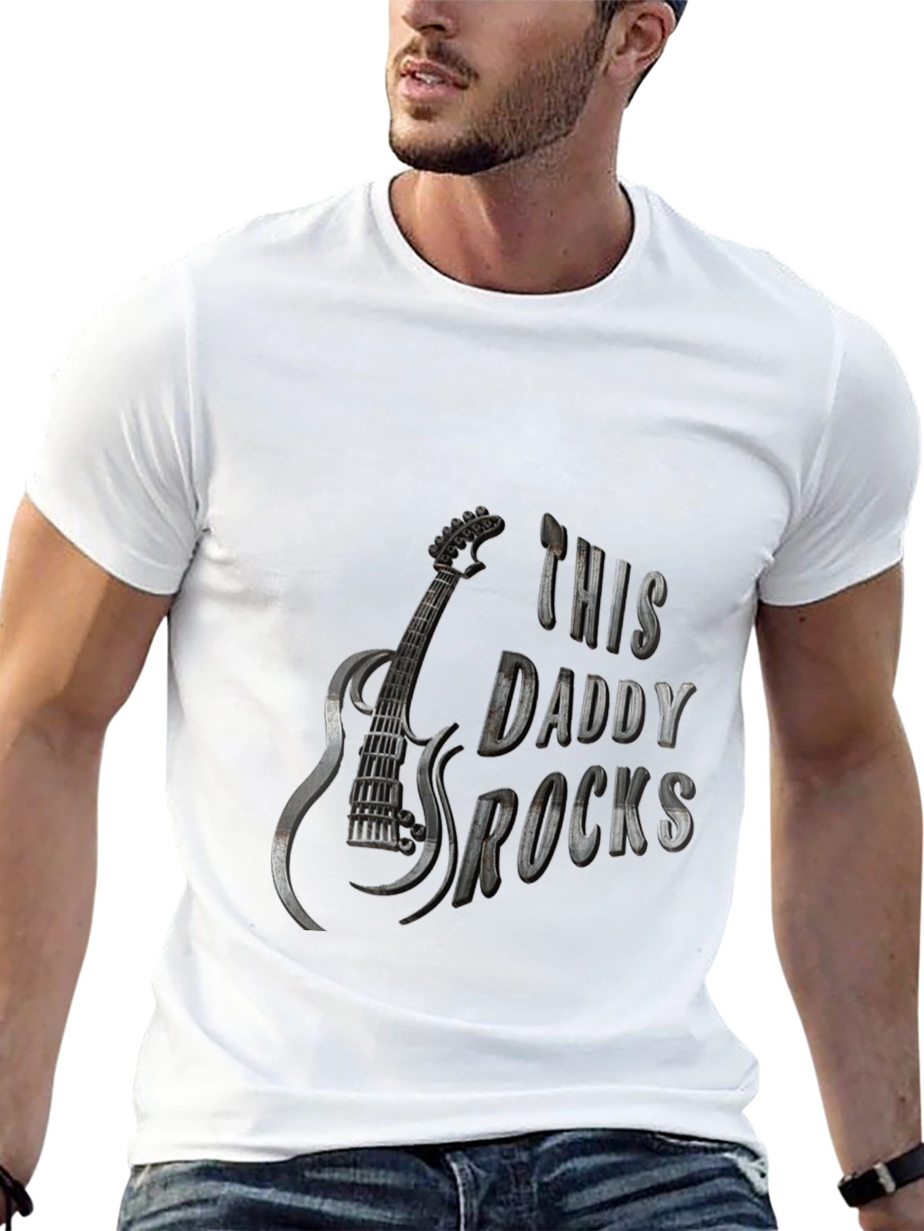 This Daddy Rocks Guitar T-Shirt
