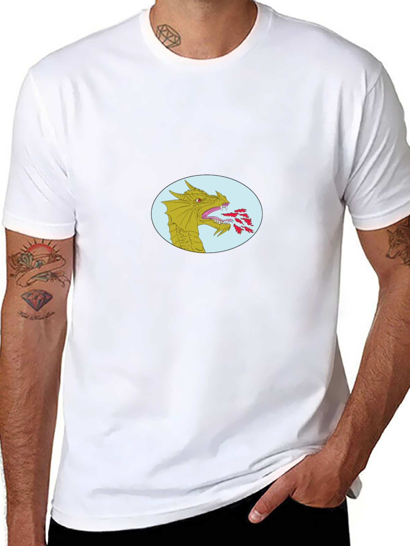 Dragon Fire T-Shirt - Black Cotton Blend