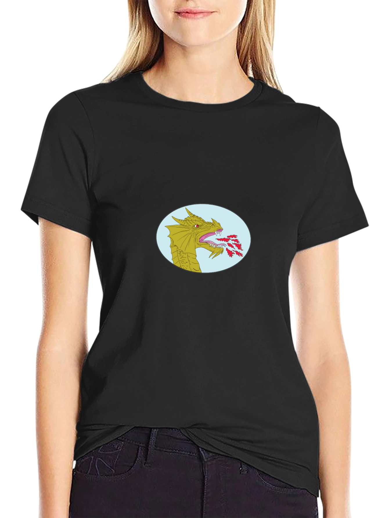 Dragon Fire T-Shirt - Black Cotton Blend
