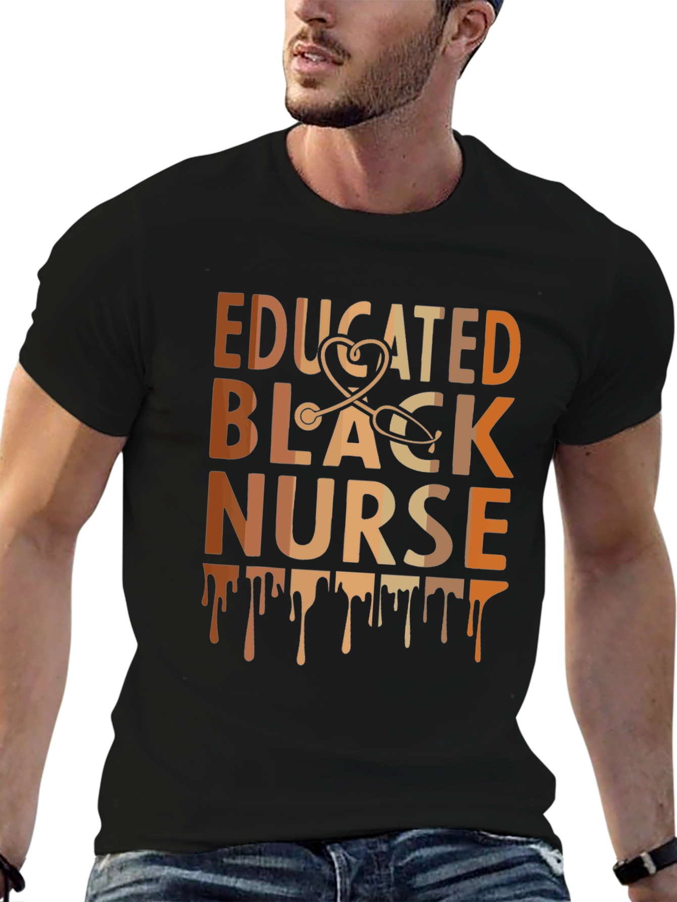 Educated Black Nurse Tee - Stylish Graphic T-Shirt