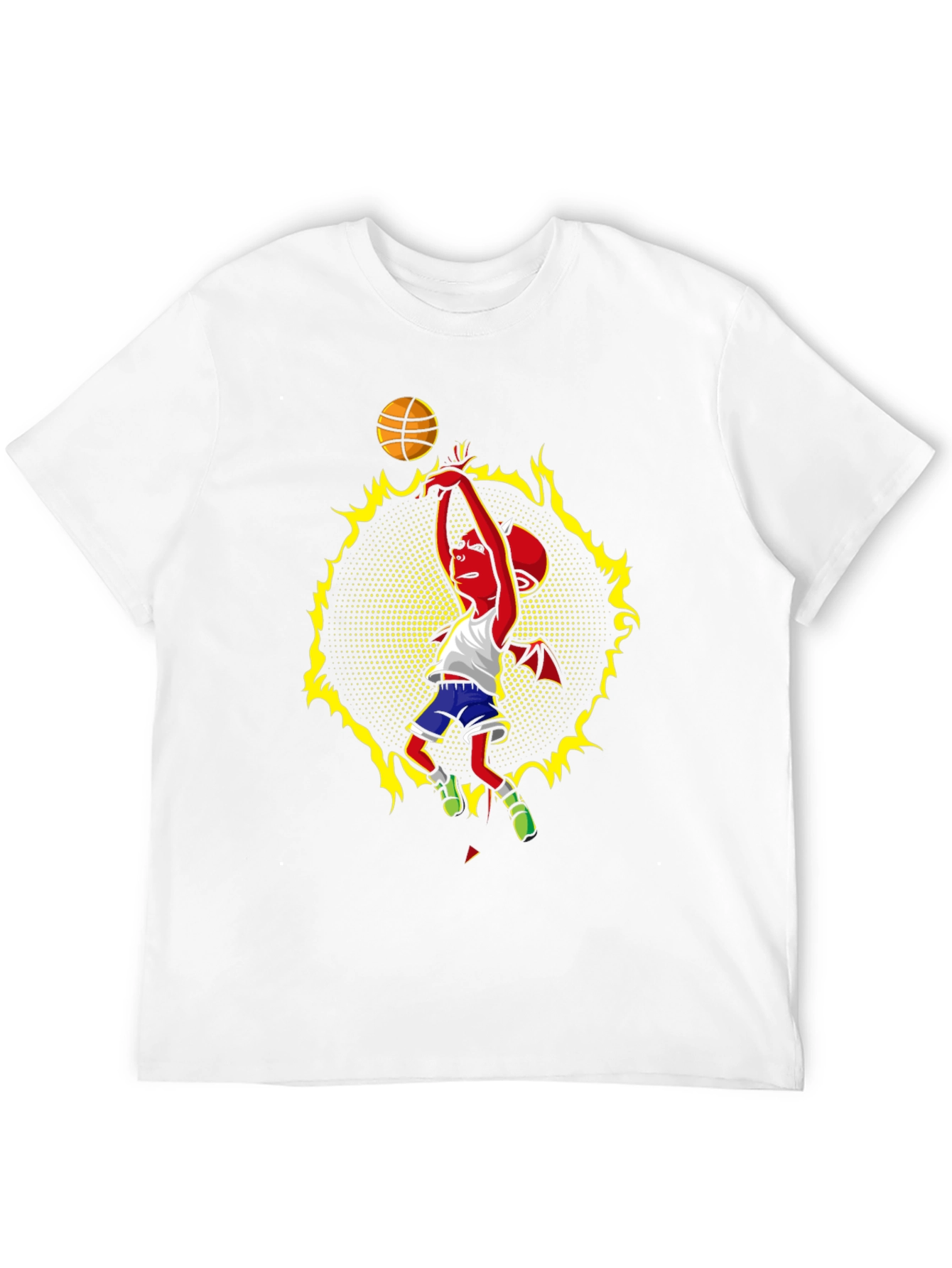Fiery Devil Basketball Graphic Tee