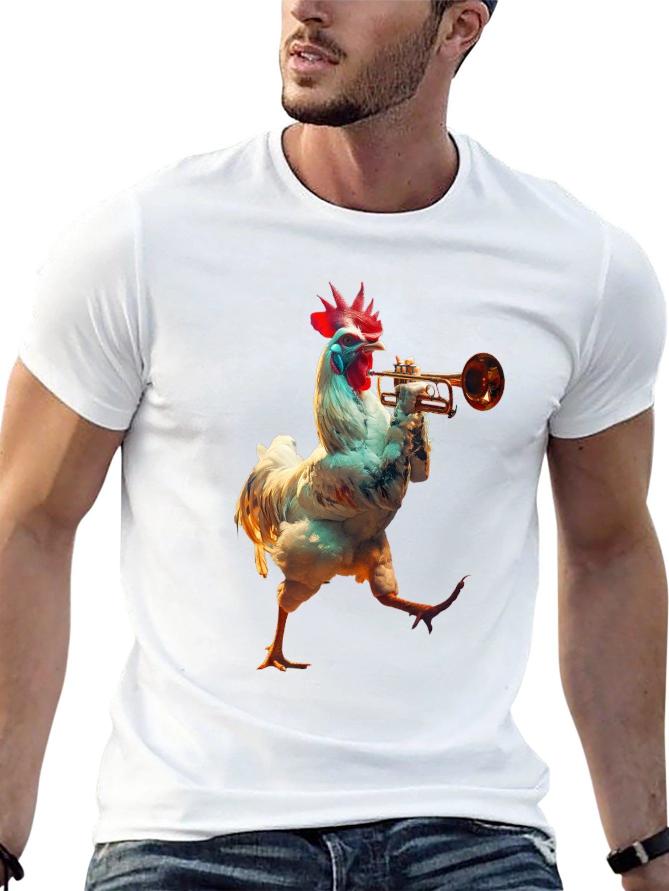 Chicken Trumpet Player Graphic Tee