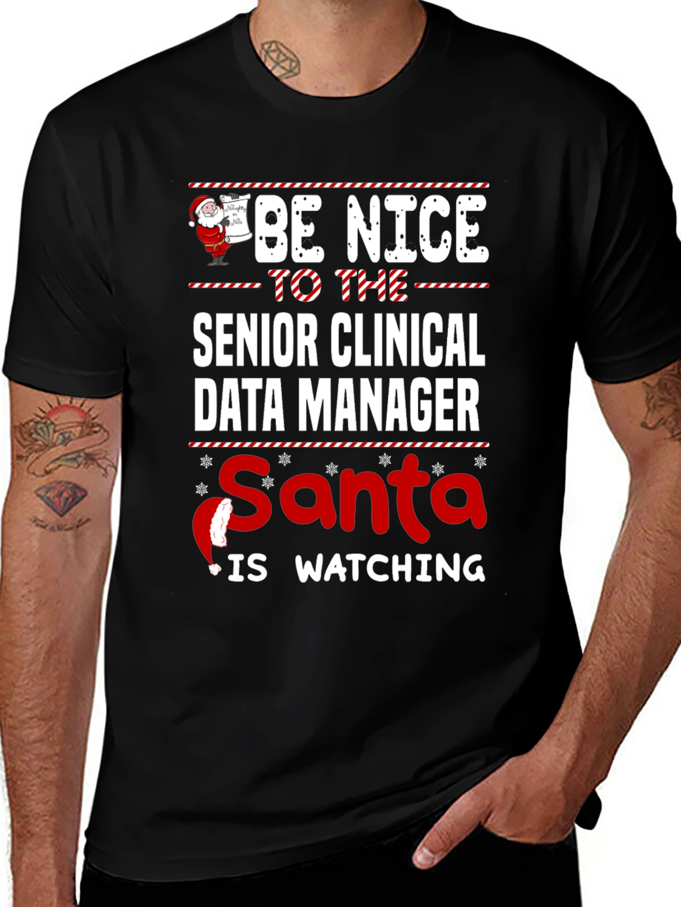 Senior Clinical Data Manager Santa Watching T-Shirt