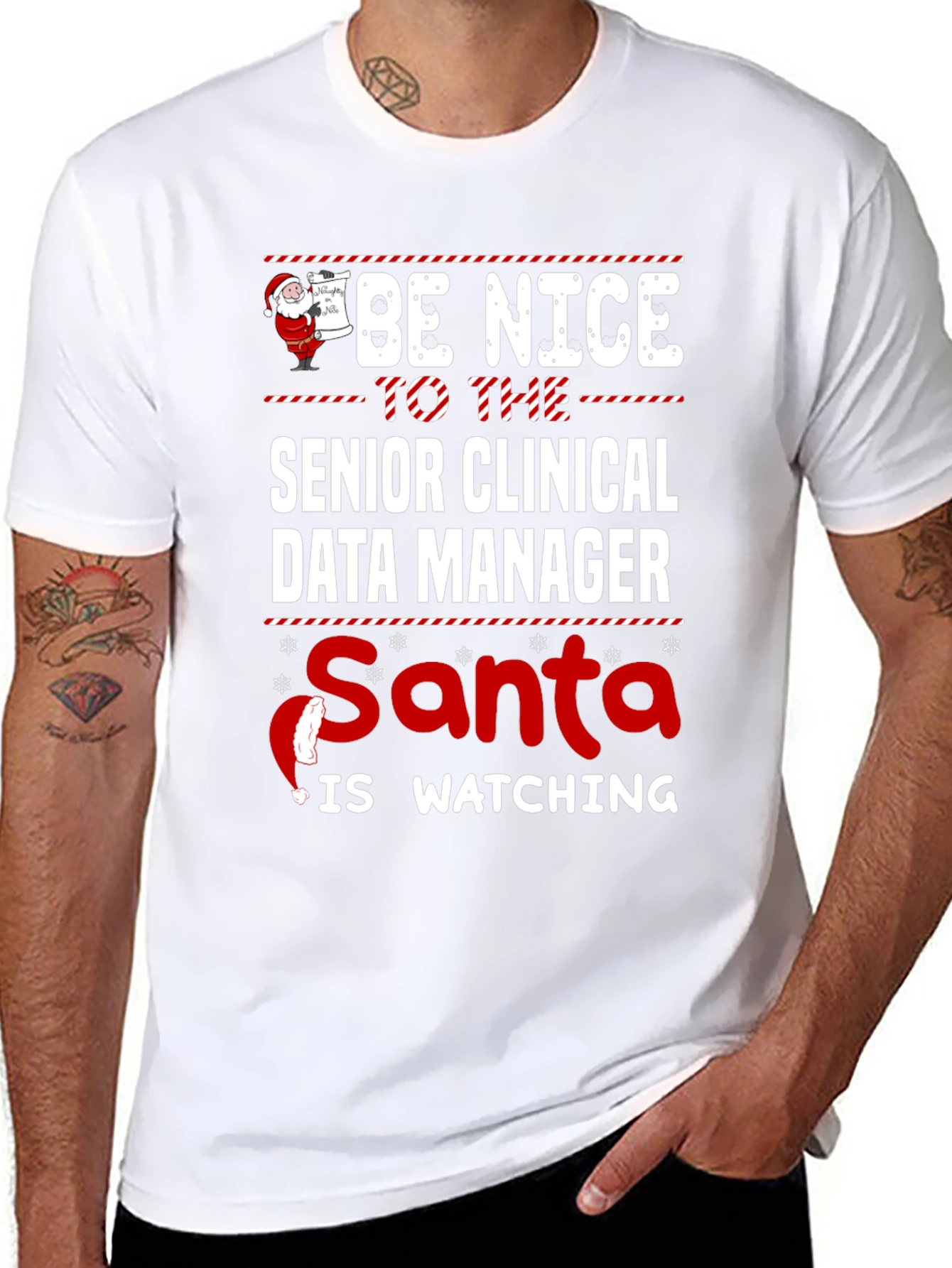 Senior Clinical Data Manager Santa Watching T-Shirt