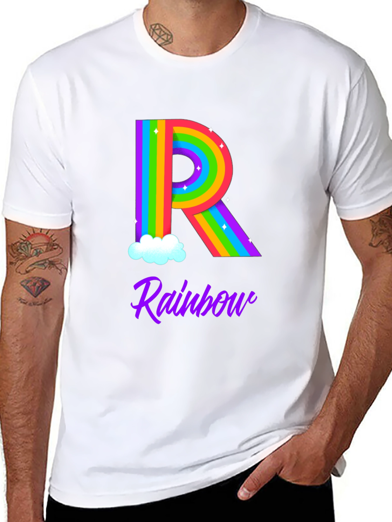 Rainbow Initial R T-Shirt