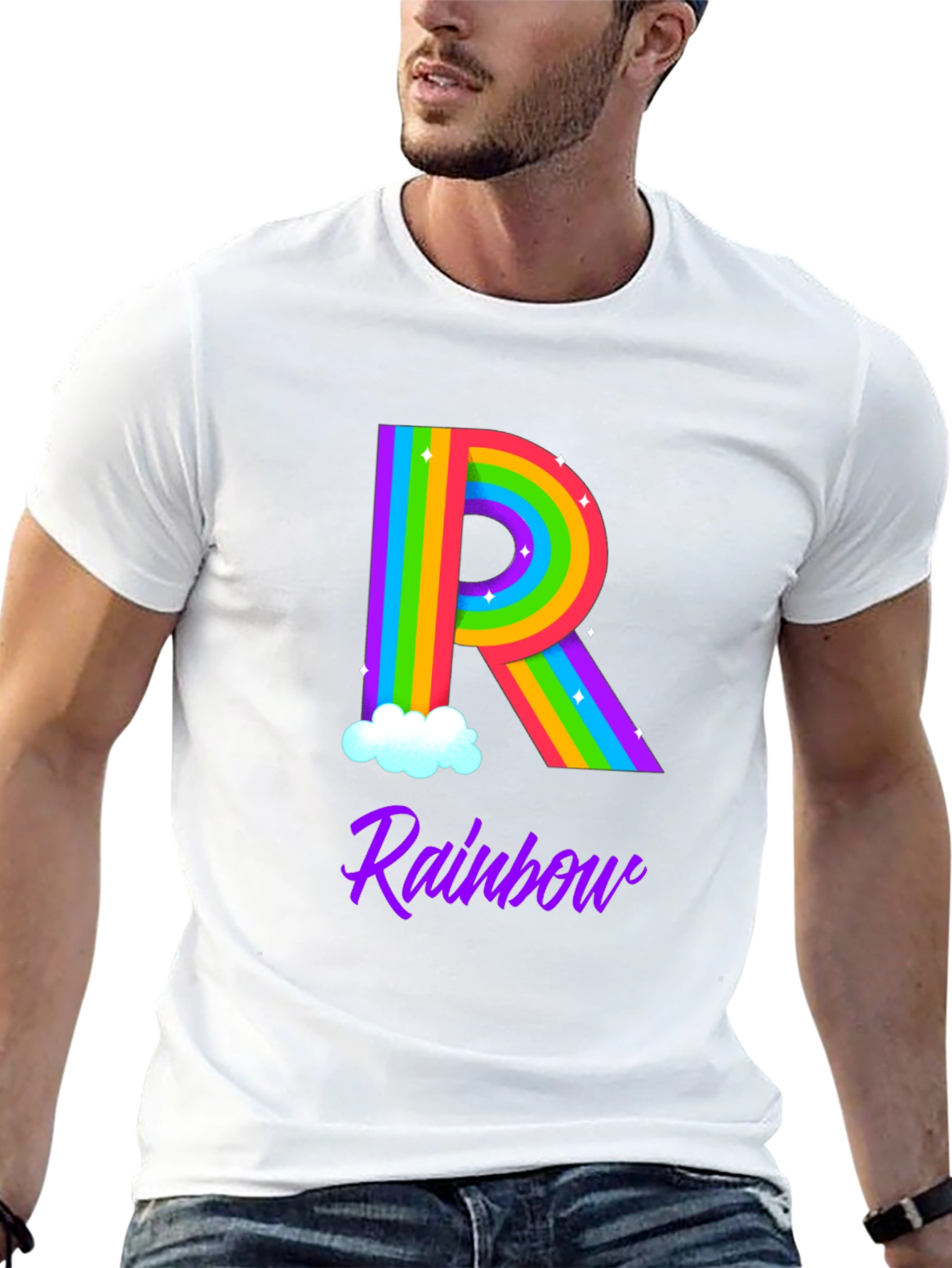 Rainbow Initial R T-Shirt
