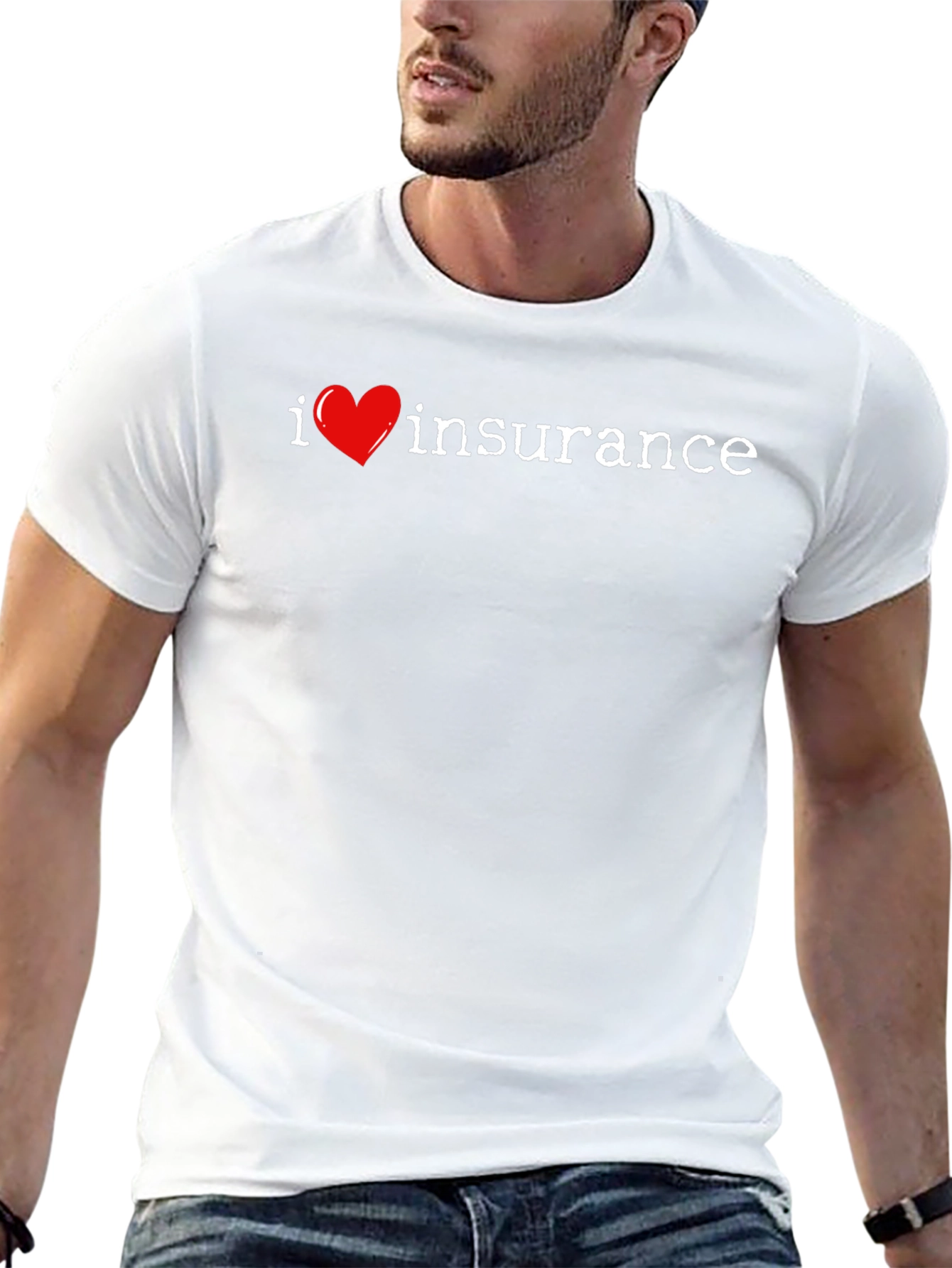 I Heart Insurance Graphic Tee - Black Cotton T-Shirt