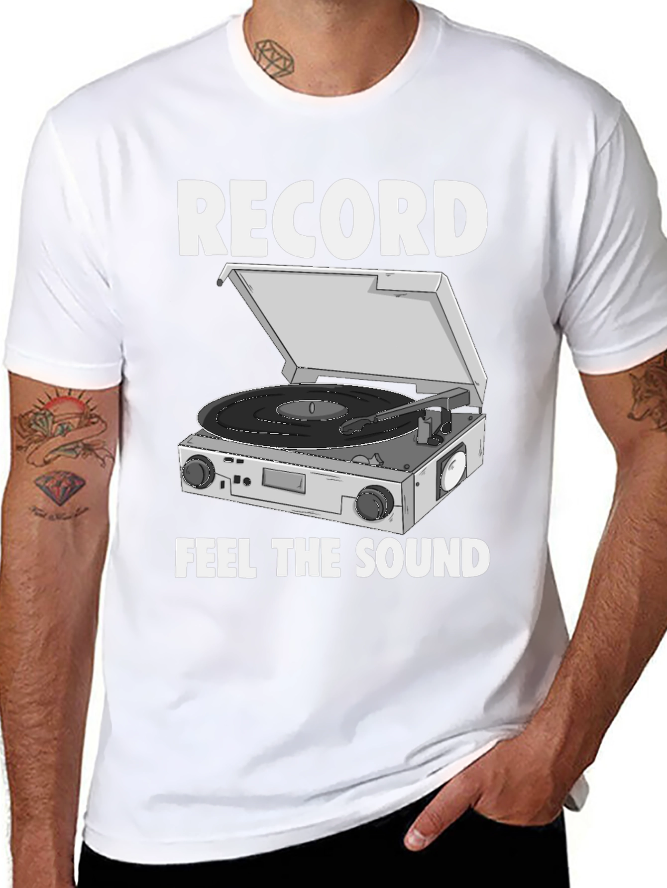 Retro Turntable Graphic Tee - Music Lovers T-Shirt