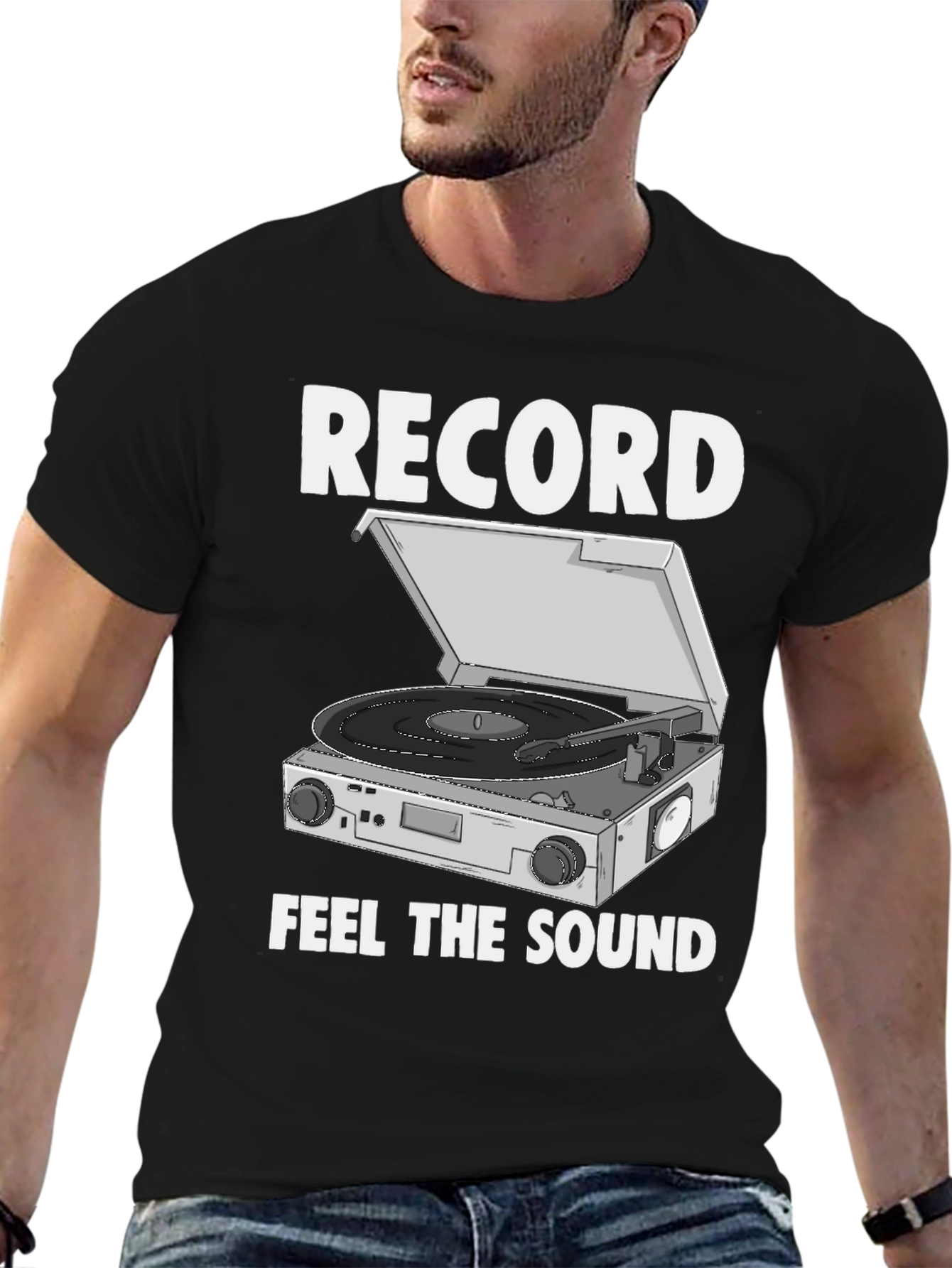 Retro Turntable Graphic Tee - Music Lovers T-Shirt