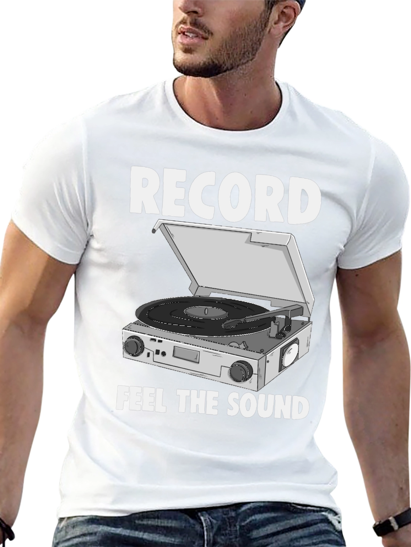 Retro Turntable Graphic Tee - Music Lovers T-Shirt