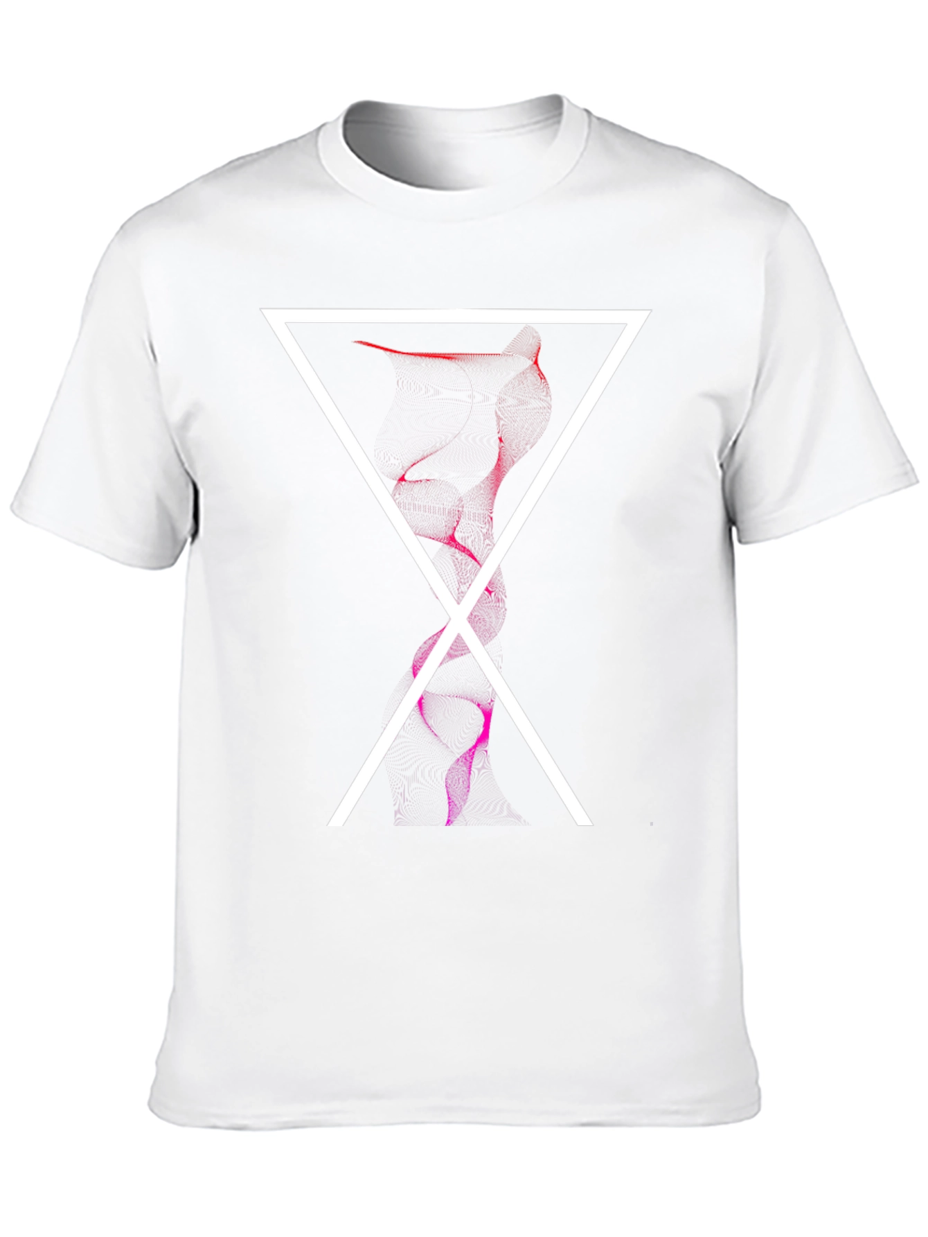Abstract Triangle Graphic Print Mens Black Tee