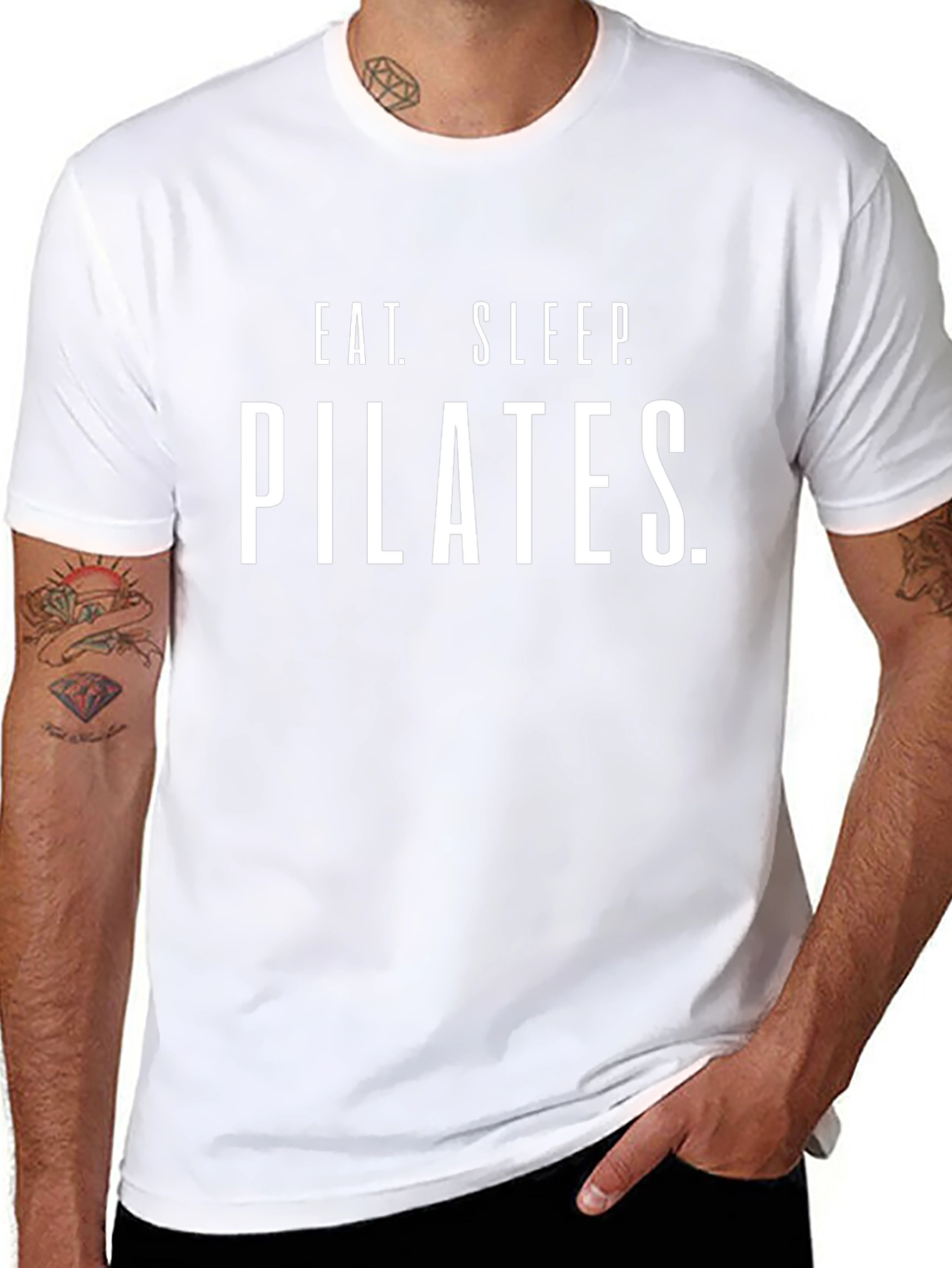 Eat Sleep Pilates T-Shirt - Black Cotton Graphic Tee
