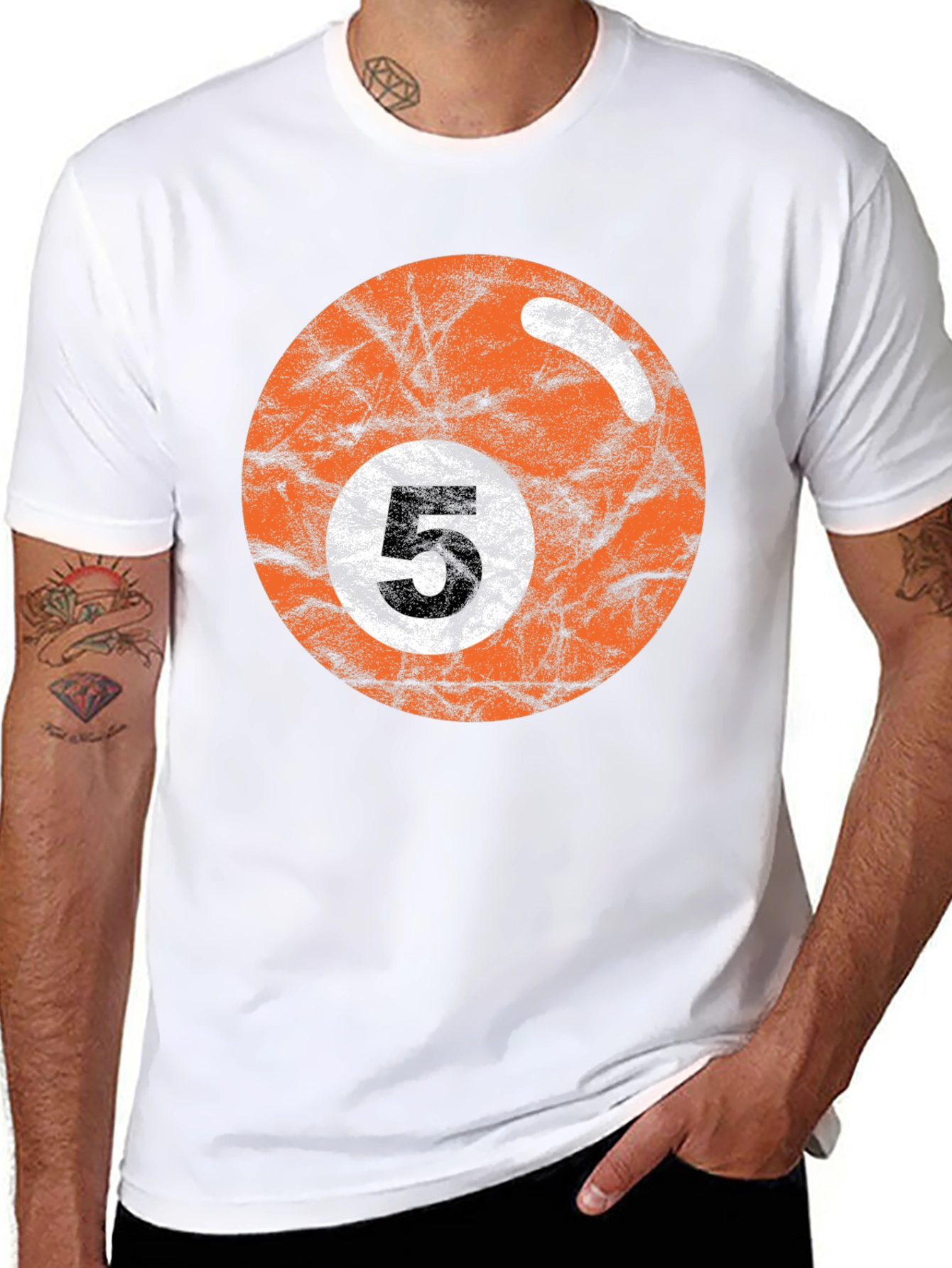 Retro Billiards 5 Ball Graphic Tee