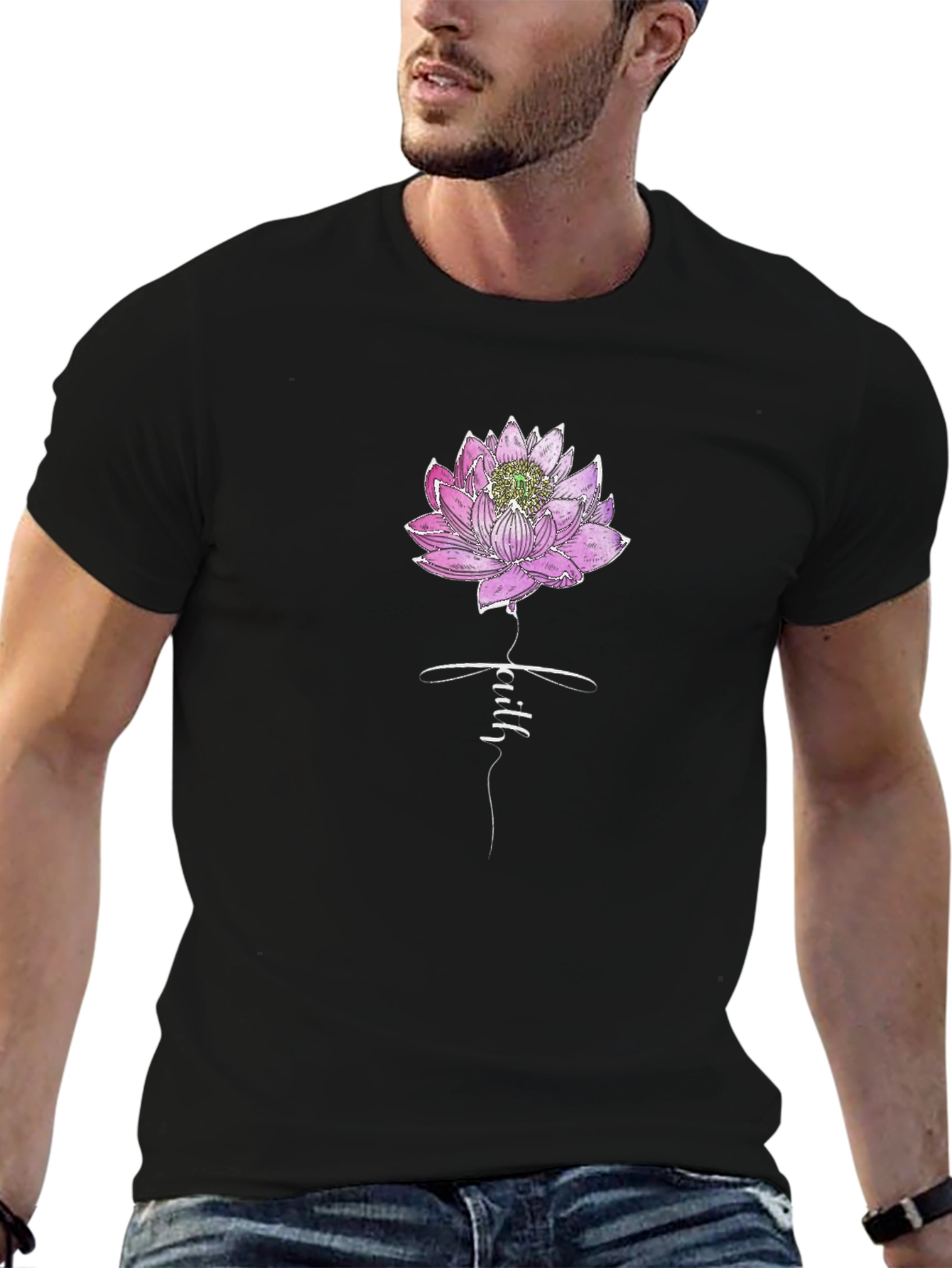 Faith Lotus Graphic Tee - Stylish Comfort