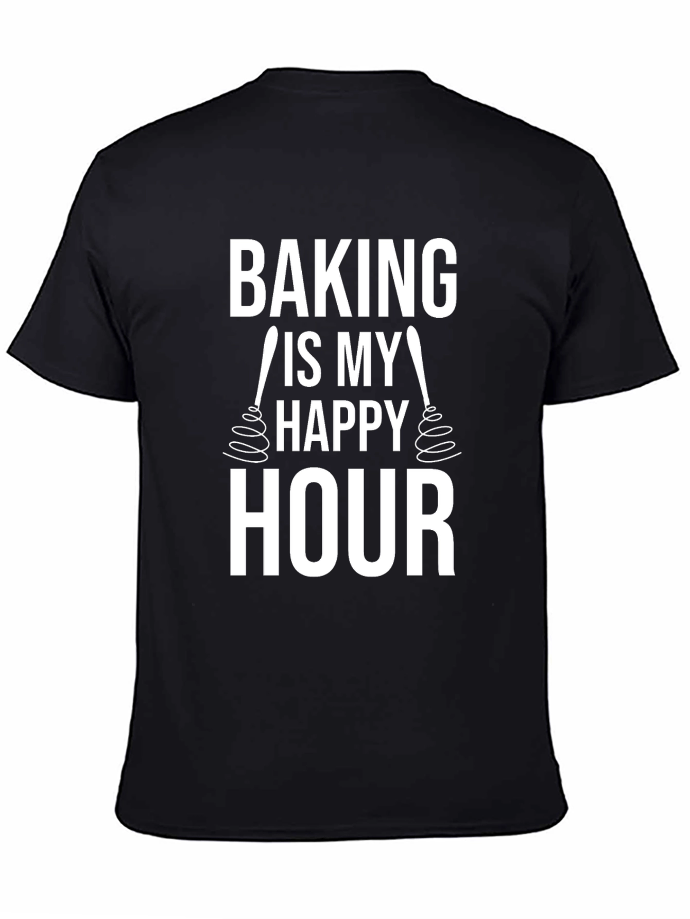 Baking Is My Happy Hour Black T-Shirt