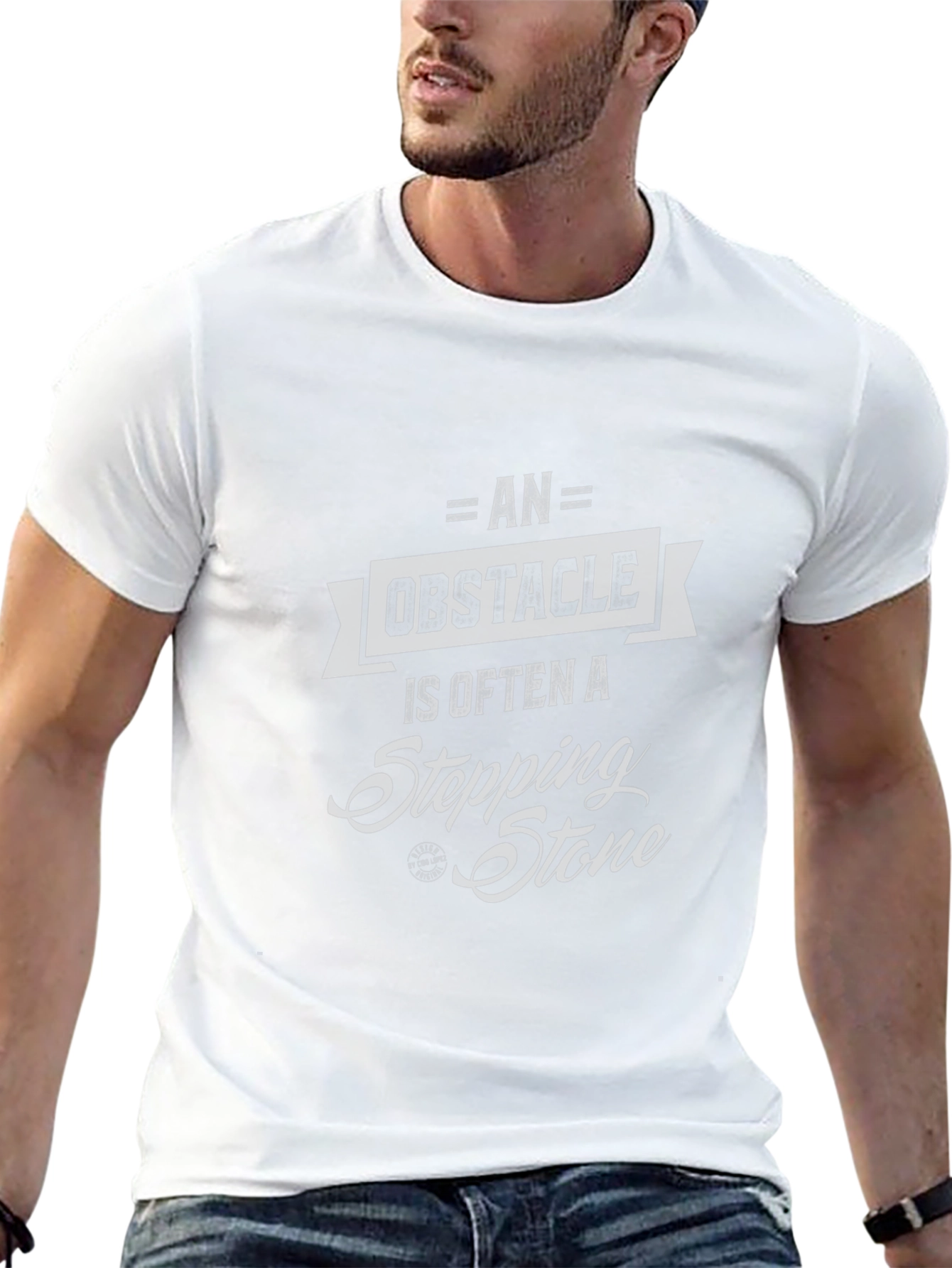 Obstacle Stepping Stone Graphic Tee - Motivational Design