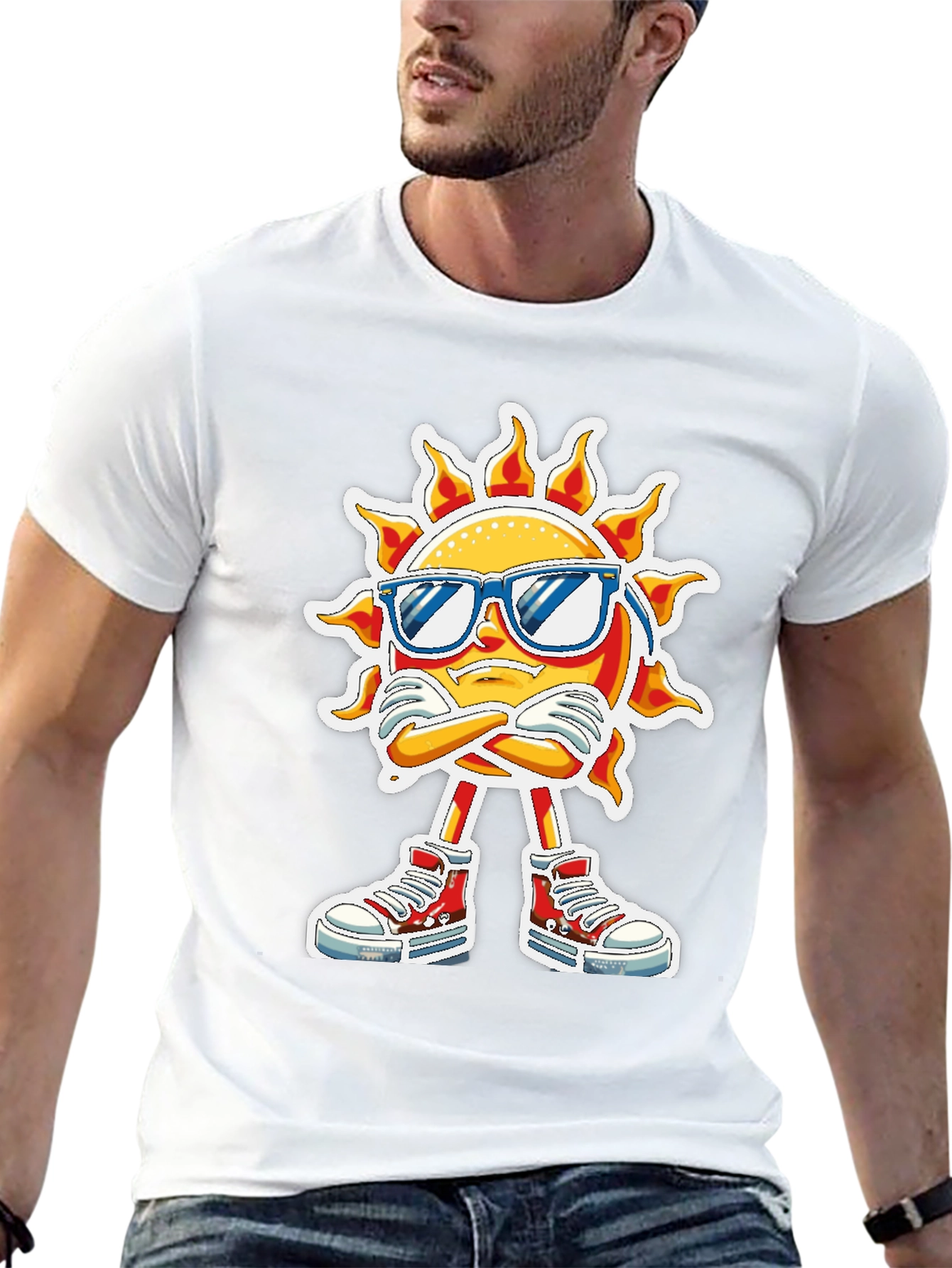 Cool Sun Graphic Tee - Black Cotton T-Shirt