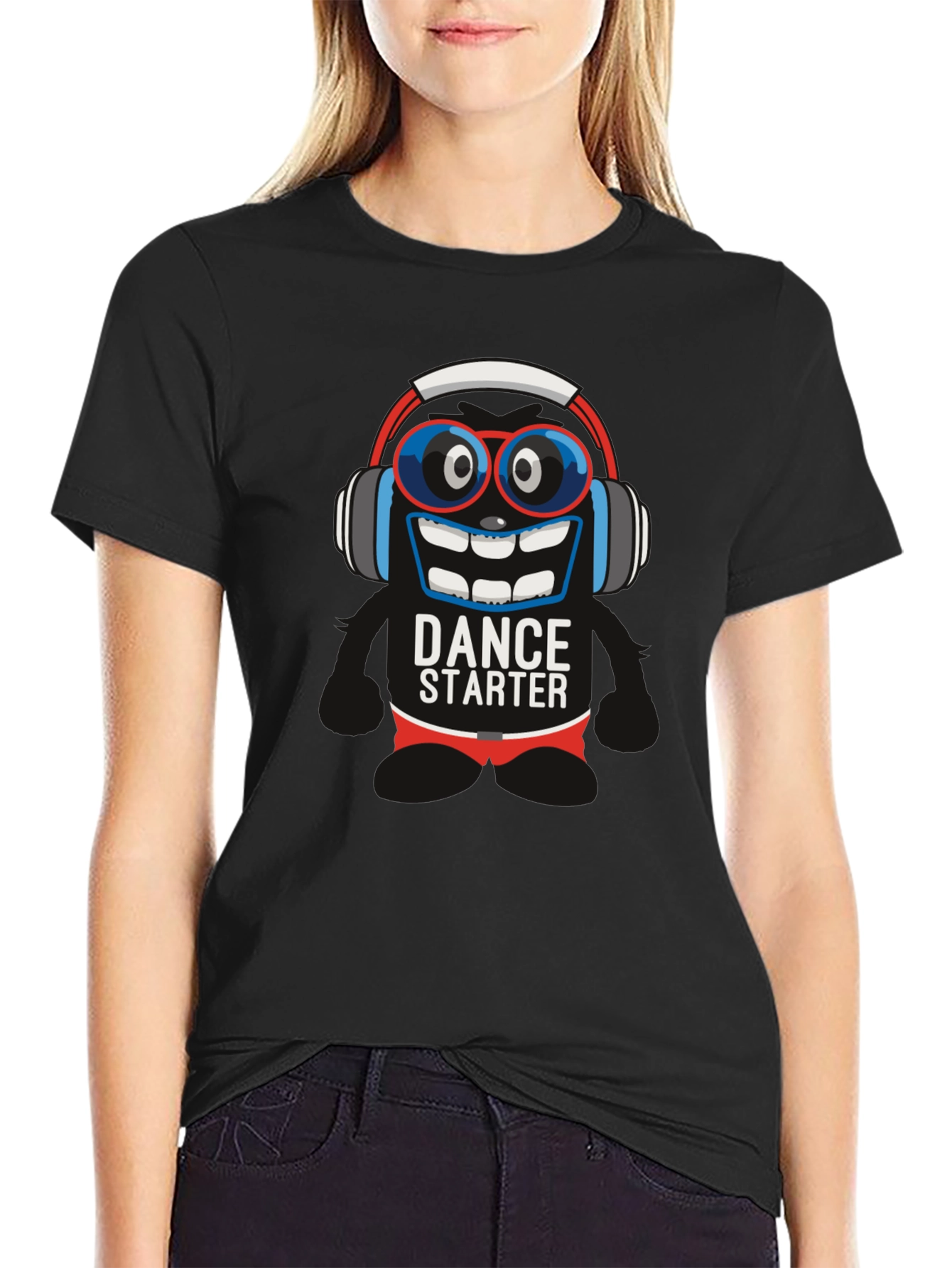 Dance Starter Graphic Tee - Black Cotton T-Shirt