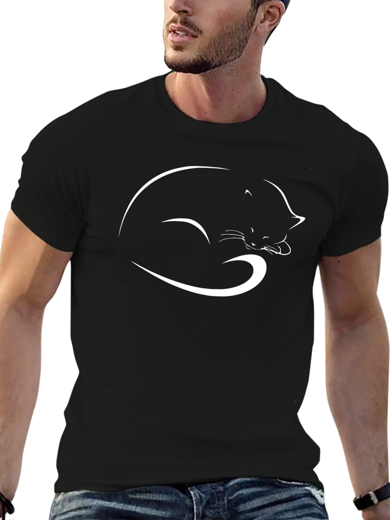 Cool Cat Nap Black T-Shirt