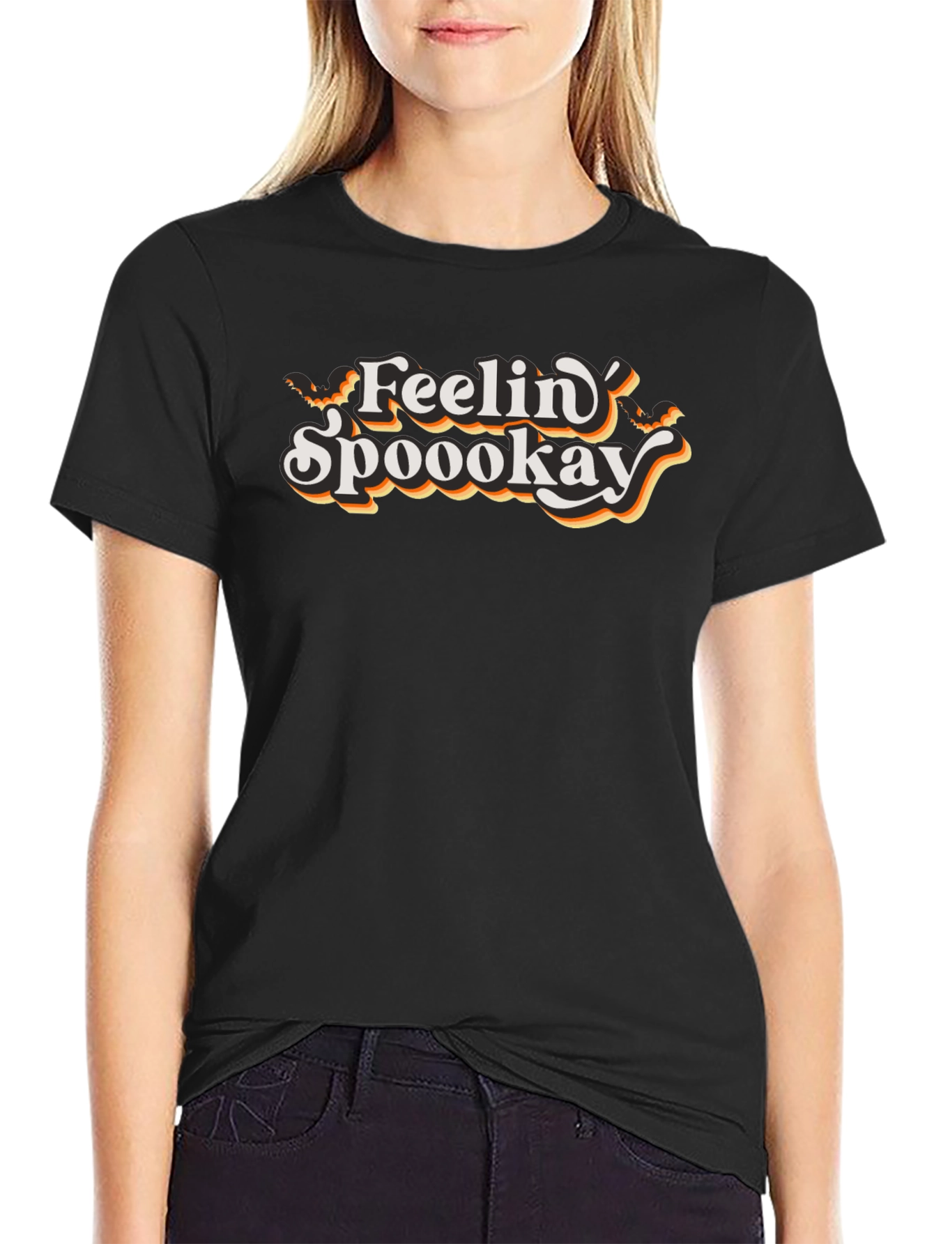 Feelin Spoookay Graphic T-Shirt - Halloween Tee