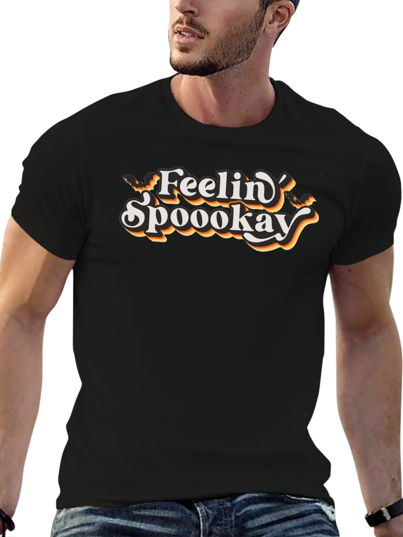 Feelin Spoookay Graphic T-Shirt - Halloween Tee