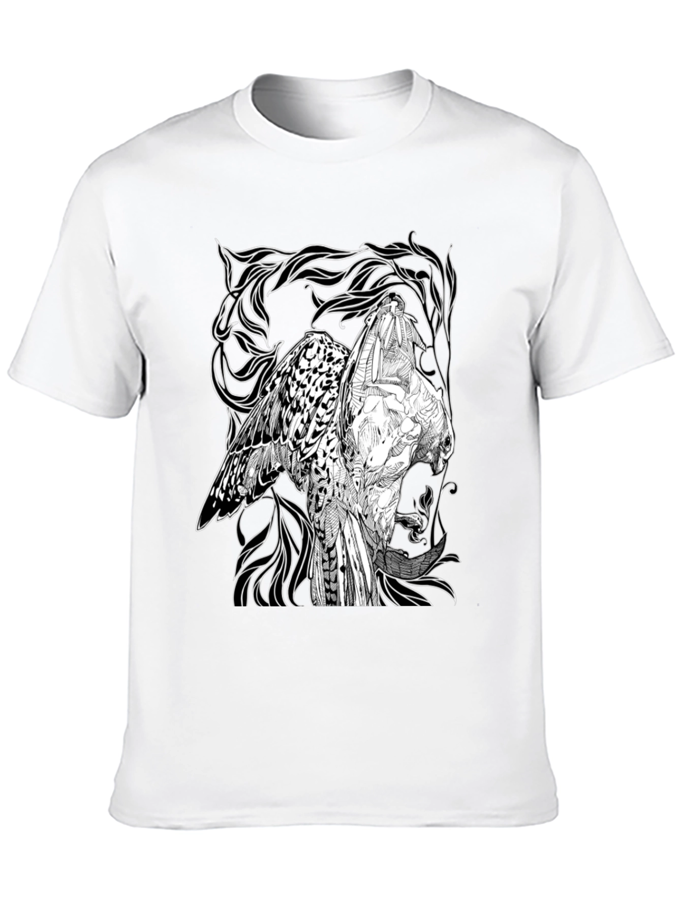 Graphic Owl T-Shirt - Black Cotton Tee