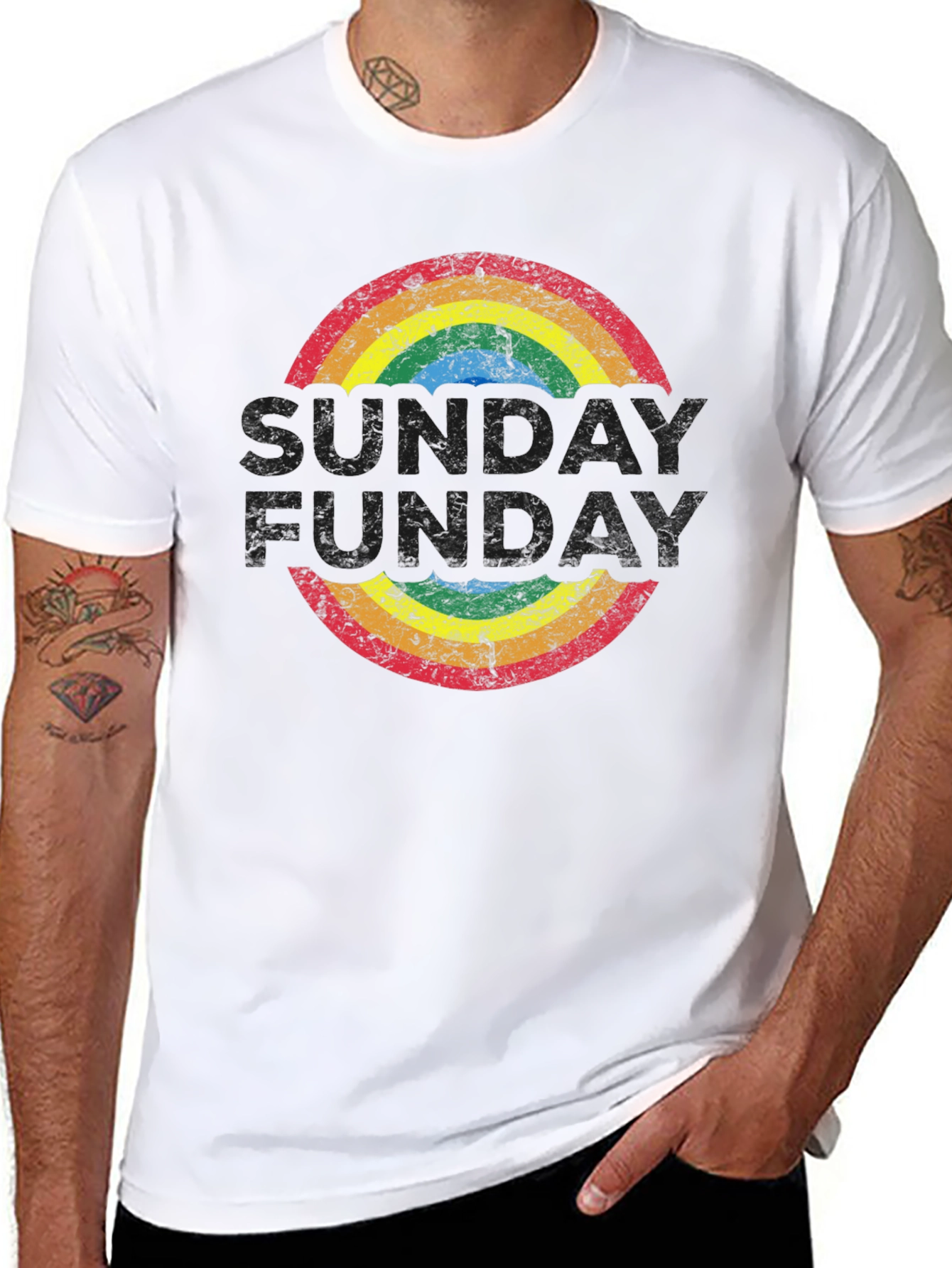 Retro Rainbow T-Shirt: Groovy Fun-Day Design