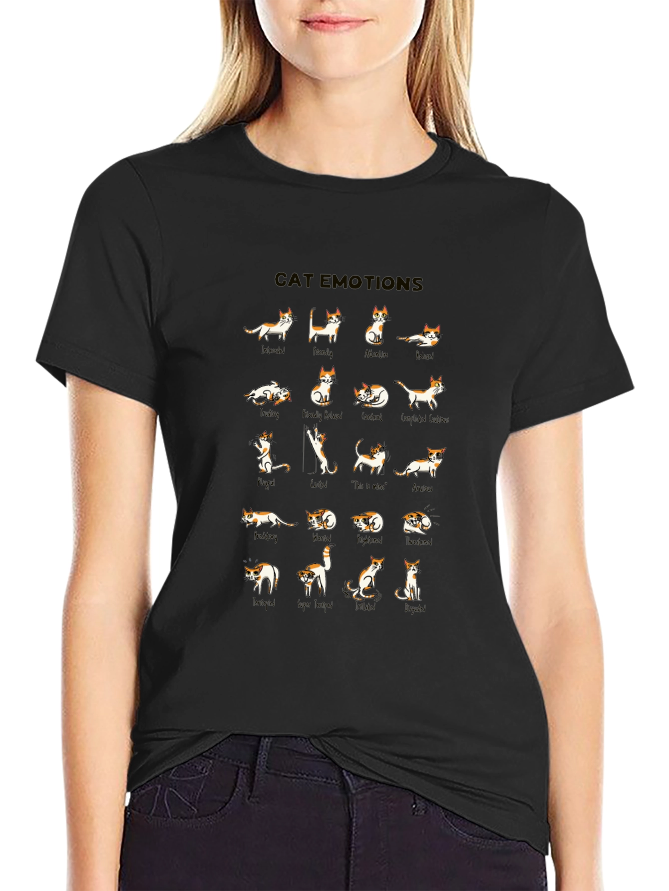 Cat Emotions Graphic T-Shirt - Express Yourself!