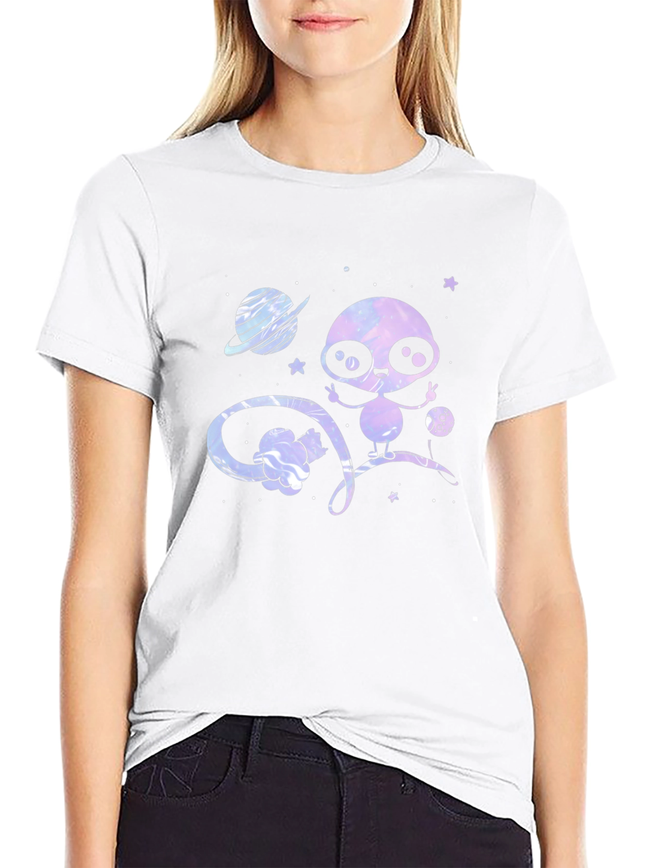Cute Alien T-Shirt - Galaxy Design