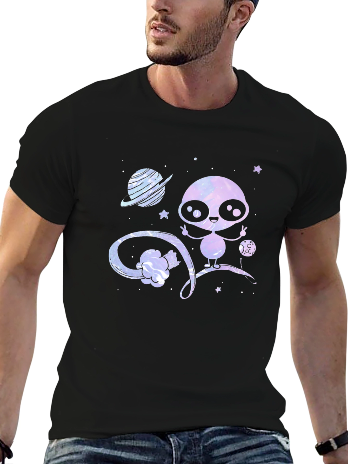 Cute Alien T-Shirt - Galaxy Design