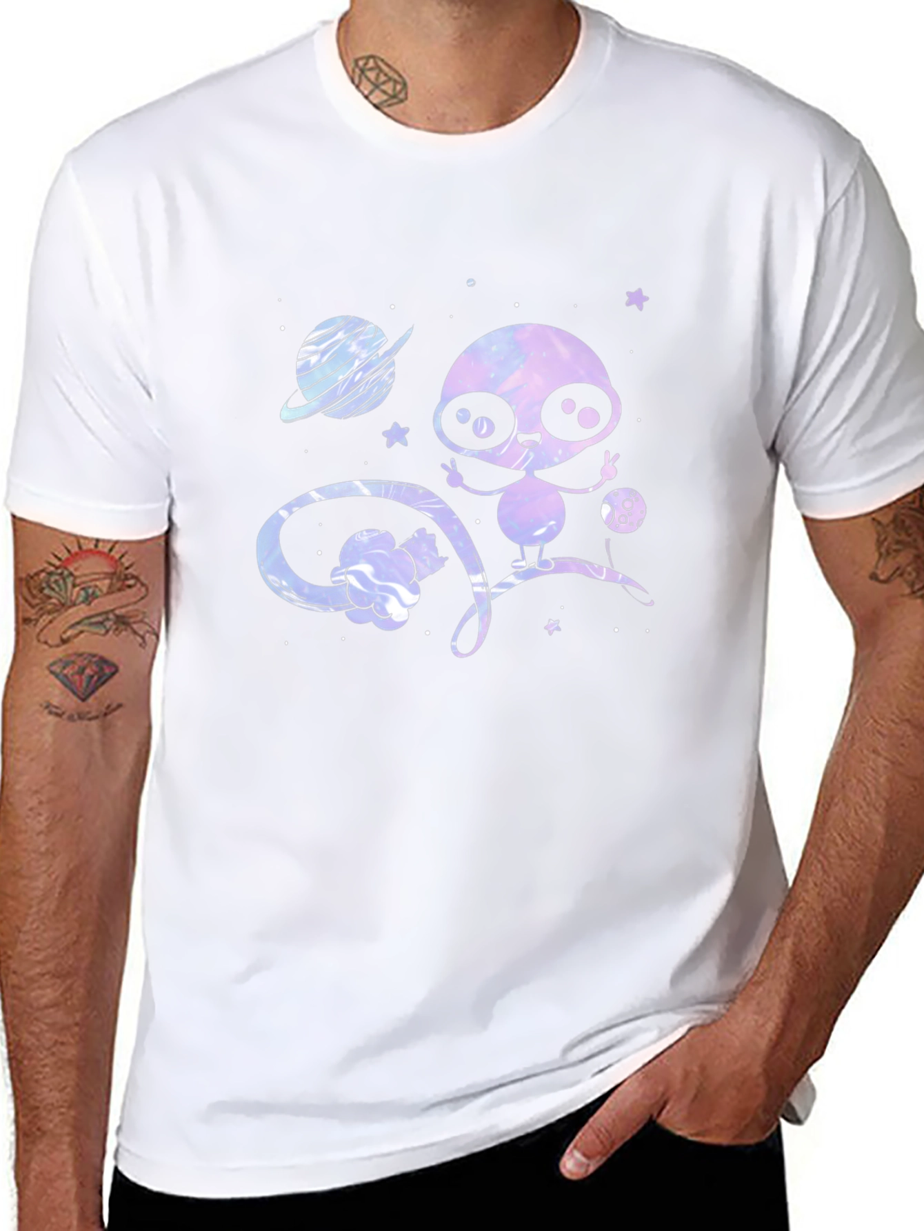 Cute Alien T-Shirt - Galaxy Design