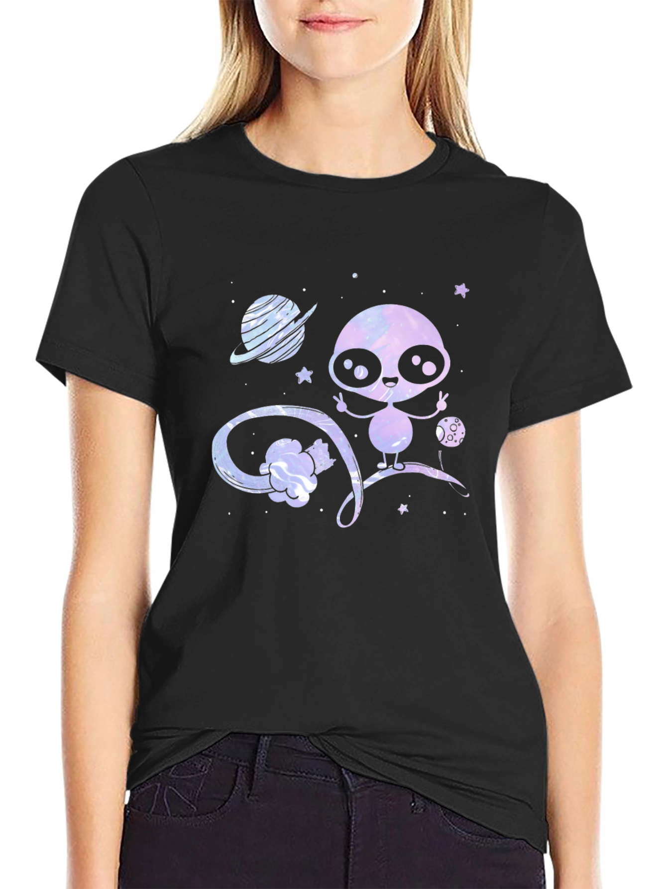Cute Alien T-Shirt - Galaxy Design