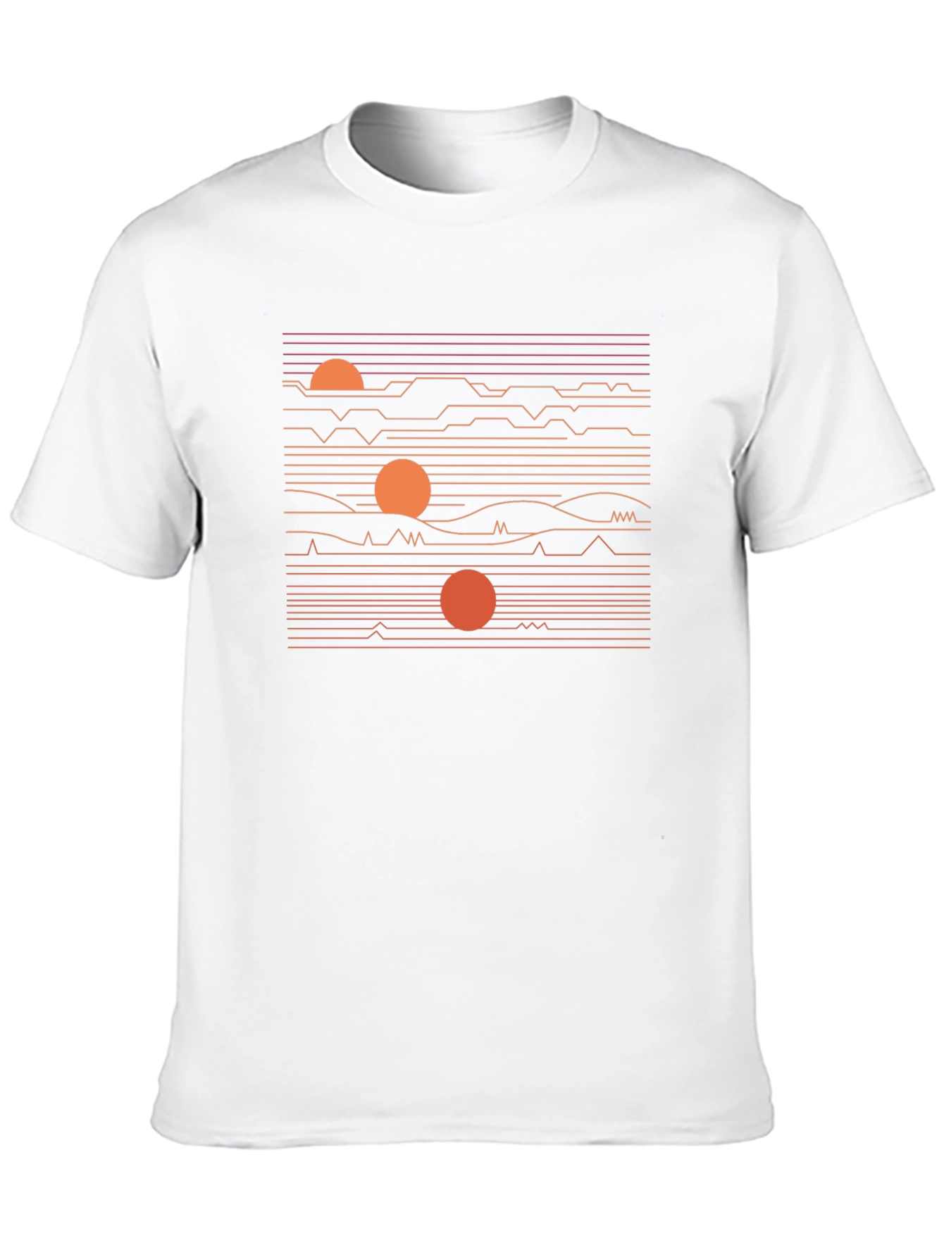 Retro Sunset Graphic Tee - Black Cotton Blend